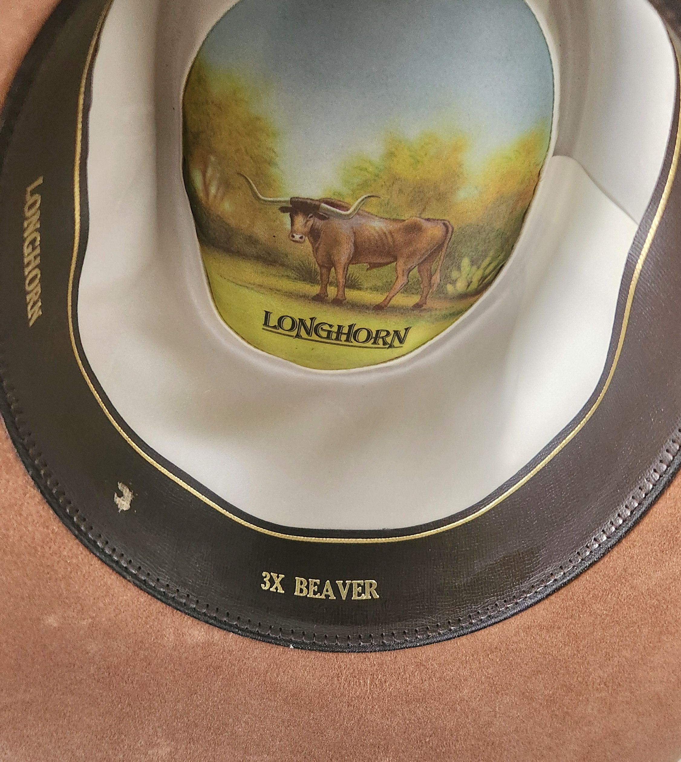 Vintage Longhorn Vintage Cowboy Felt Hat 3X Beaver size 6 7/8 Brown Size ONE SIZE - 9 Thumbnail