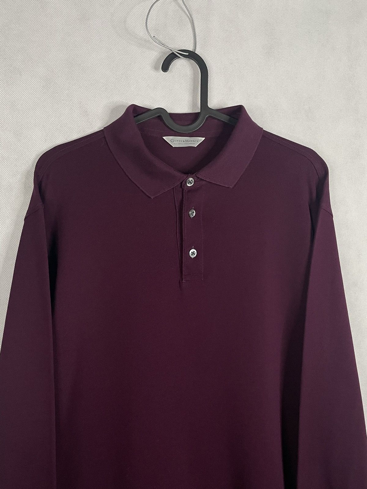 Designer × Gieves & Hawkes Gieves&Hawkes Burgundy Longsleeve Polo Old Money Luxury Size US L / EU 52-54 / 3 - 4 Thumbnail