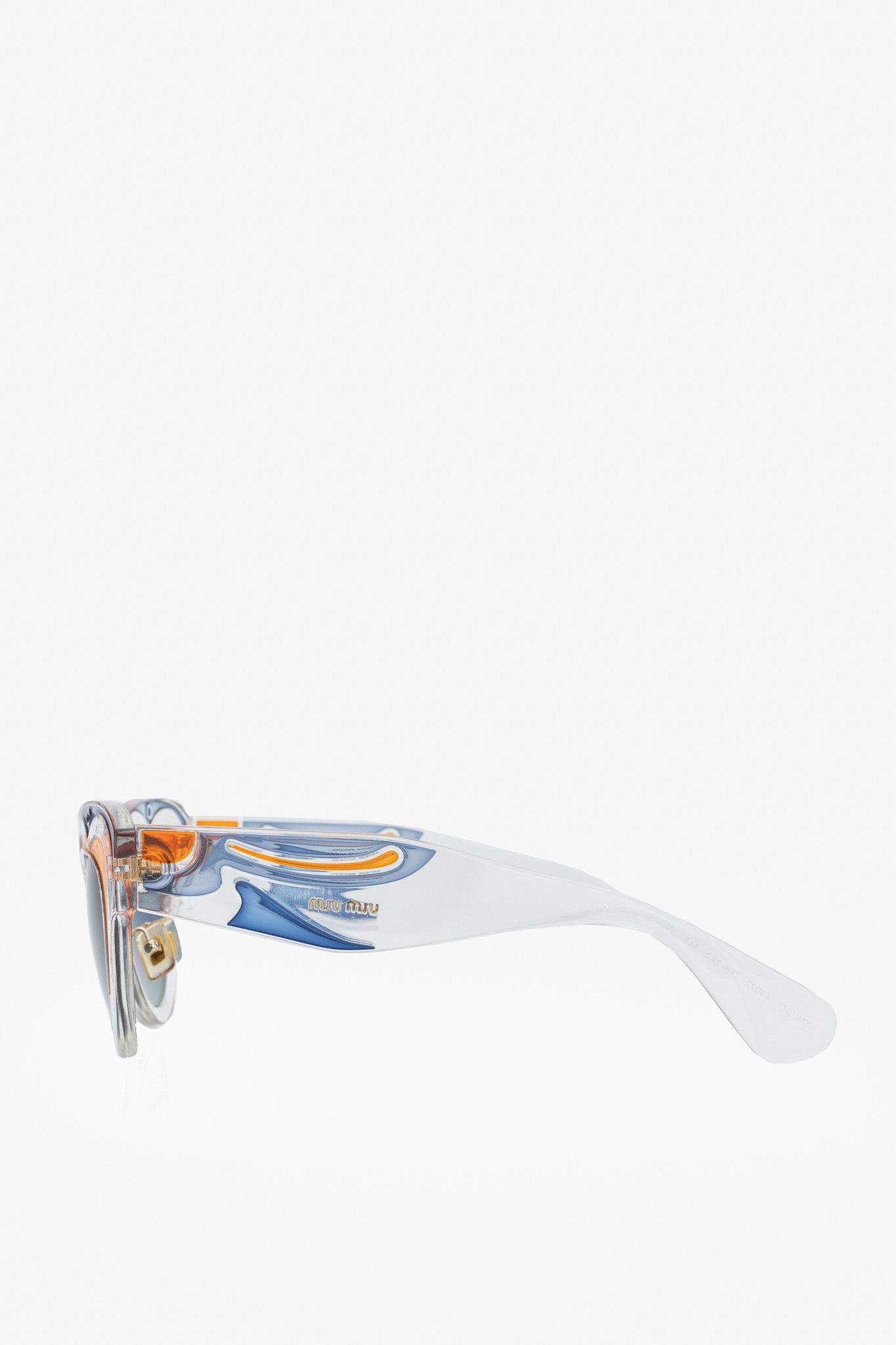 Miu Miu Miu Miu SMU 07P Clear Swirl Cat-Eye Sunglasses Size ONE SIZE - 3 Thumbnail