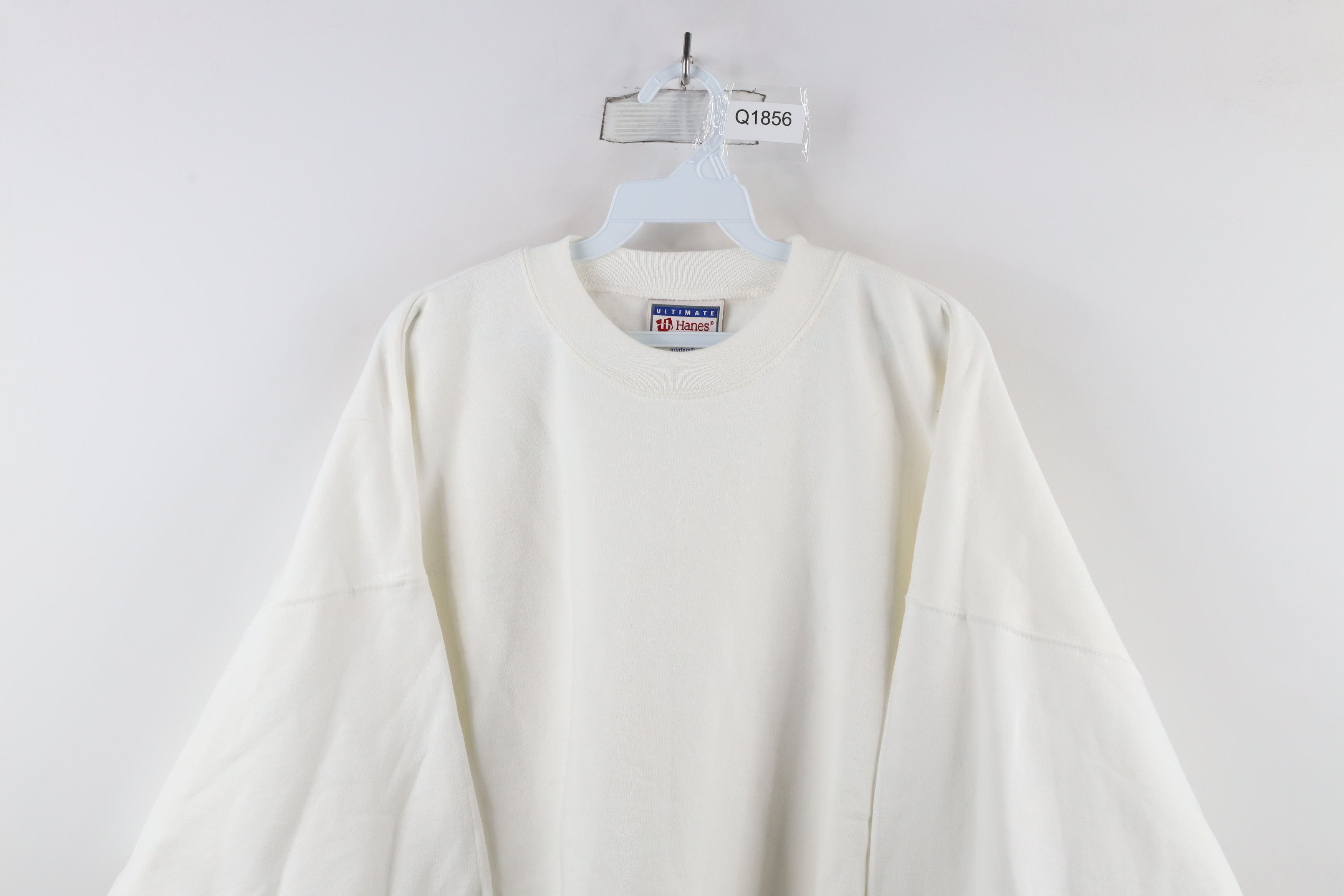 Vintage Vintage 90s Streetwear Heavyweight Crewneck Sweatshirt White Size US XXL / EU 58 / 5 - 2 Thumbnail