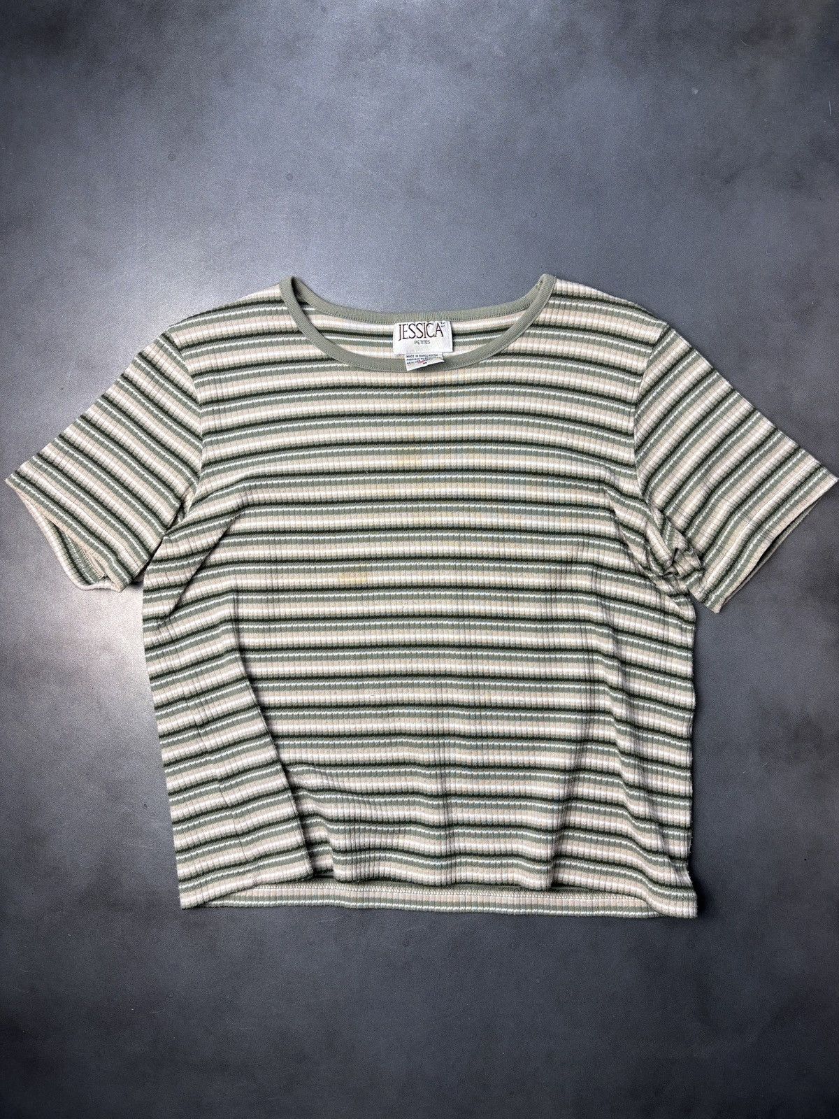 Vintage Y2K 2000s Vintage Striped Tee Stretch Crop Jessica Petites T Size M / US 6-8 / IT 42-44 - 2 Thumbnail