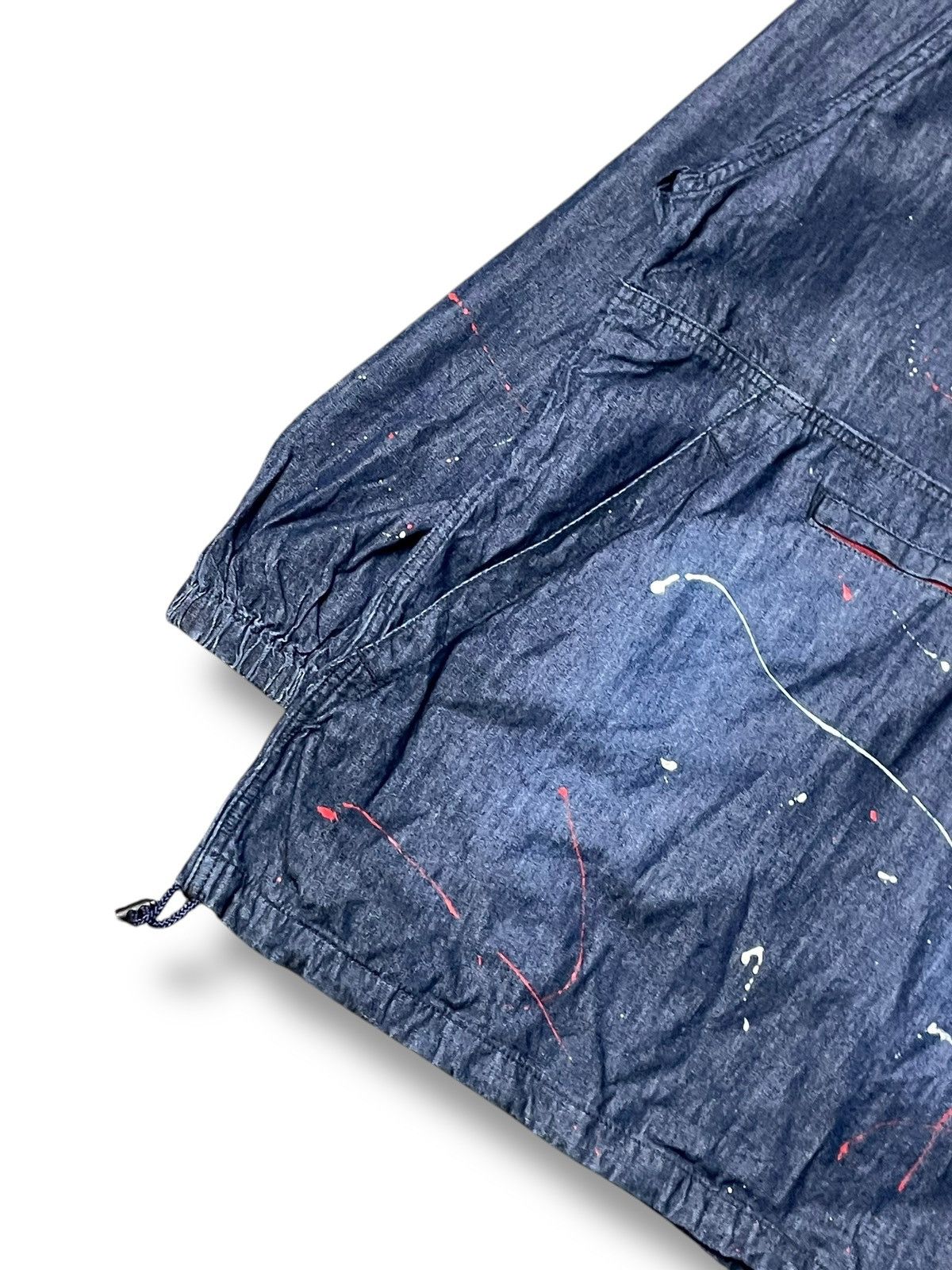Japanese Brand × Vintage Blue B Brand Denim Painted Anorak Parka (70) Size US S / EU 44-46 / 1 - 5 Thumbnail