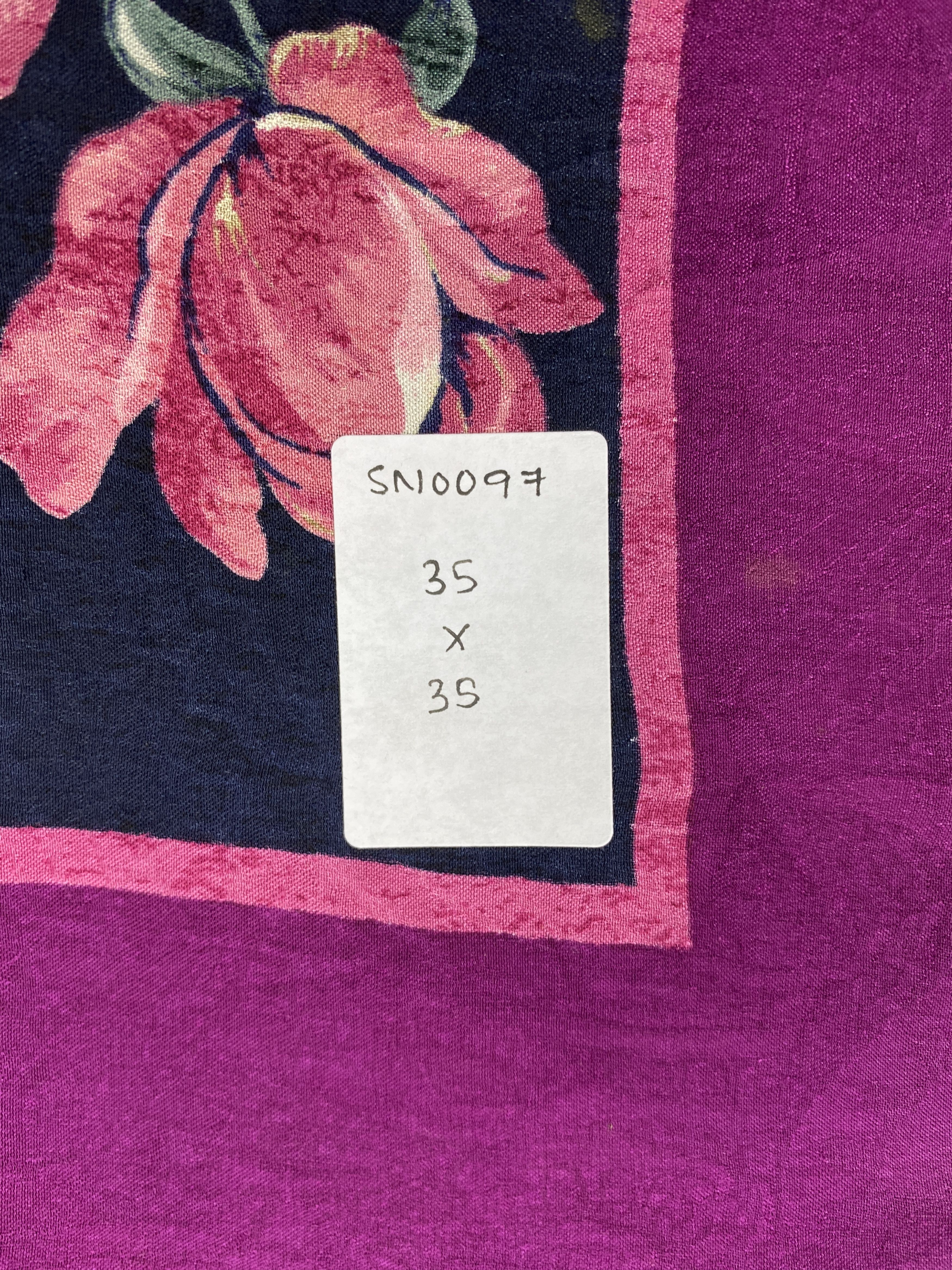 Lui di Lancetti Vintage 80s Lancetti Floral Silk Scarf SN0097 Size ONE SIZE - 10 Thumbnail
