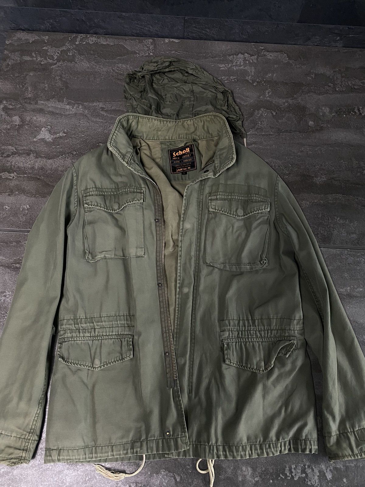 image of Schott M65/02 in Green, Men's (Size Large)