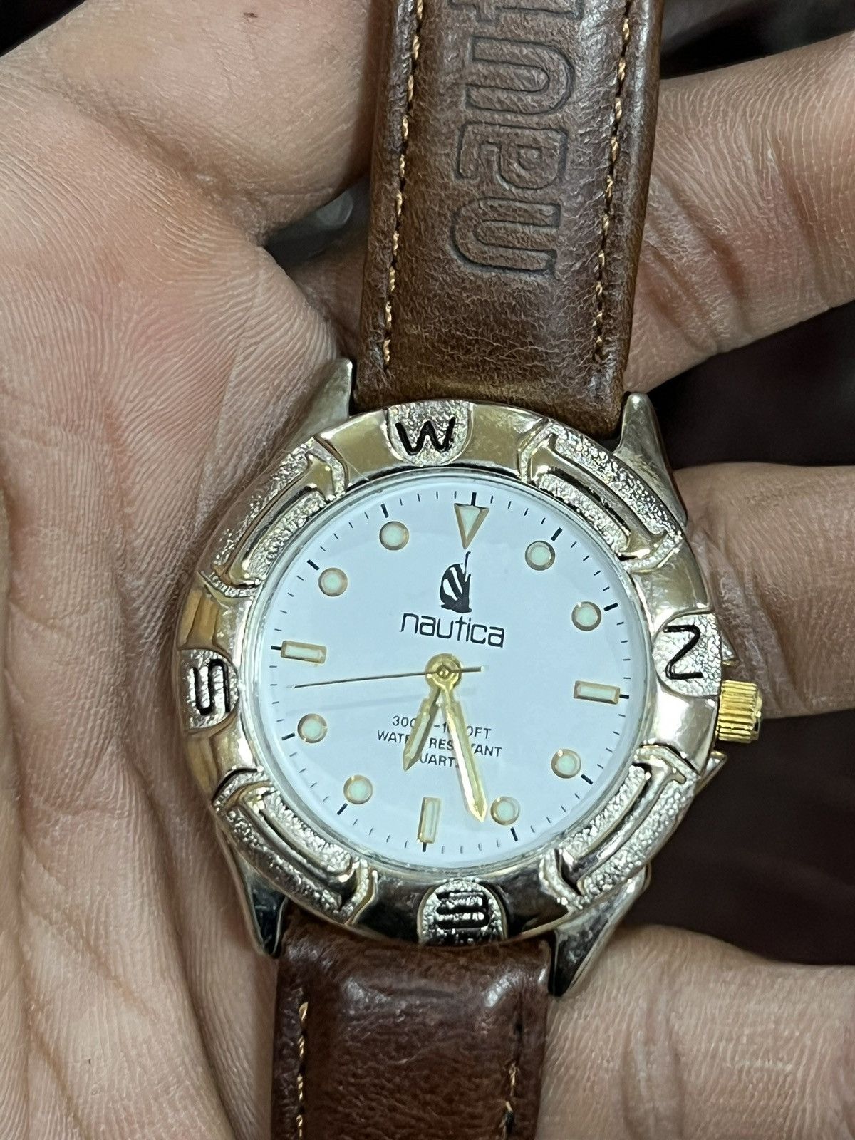 Nautica Nautica 383 WR1000FT Brown Leather Sport Mens watch Size ONE SIZE - 7 Thumbnail