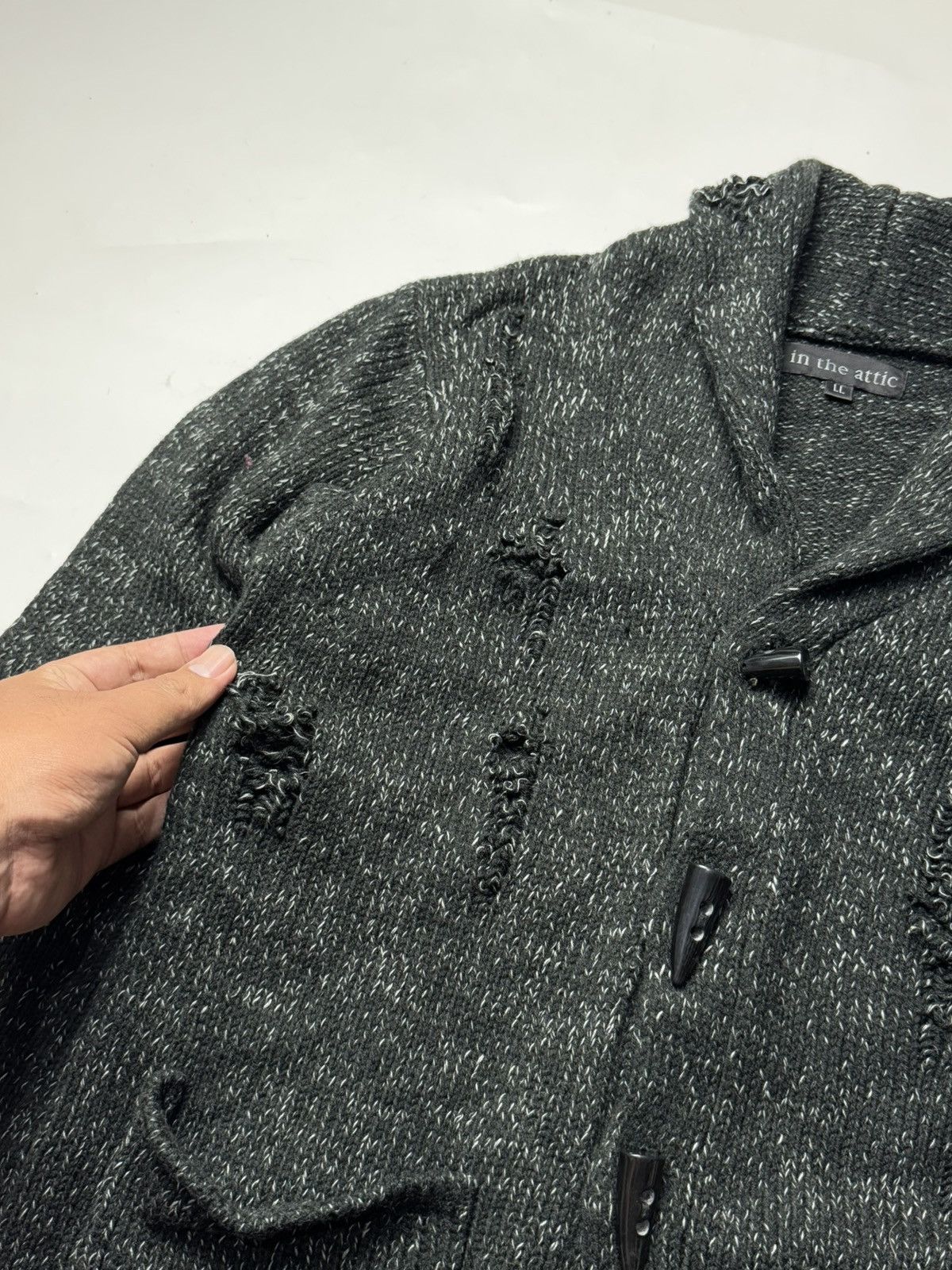 GOSTAR DE FUGA × Japanese Brand × Le Grande Bleu (L.G.B.) Distressed Intheattic Cardigan Ifsixwasnine lgb style Size US L / EU 52-54 / 3 - 4 Thumbnail