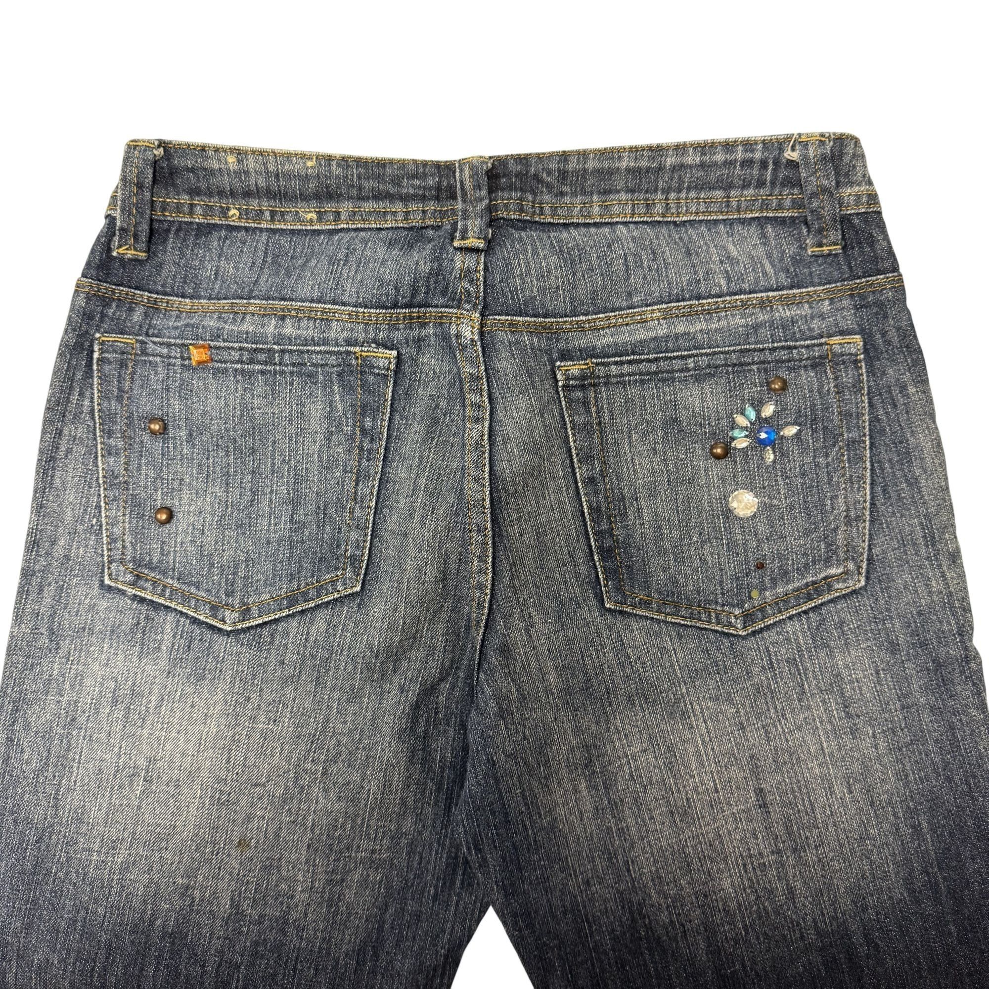 Other Vtg Maurice Sasson Denim EMBELLISHED FLORAL Rhinestone Jeans Size 30" / US 8 / IT 44 - 5 Thumbnail