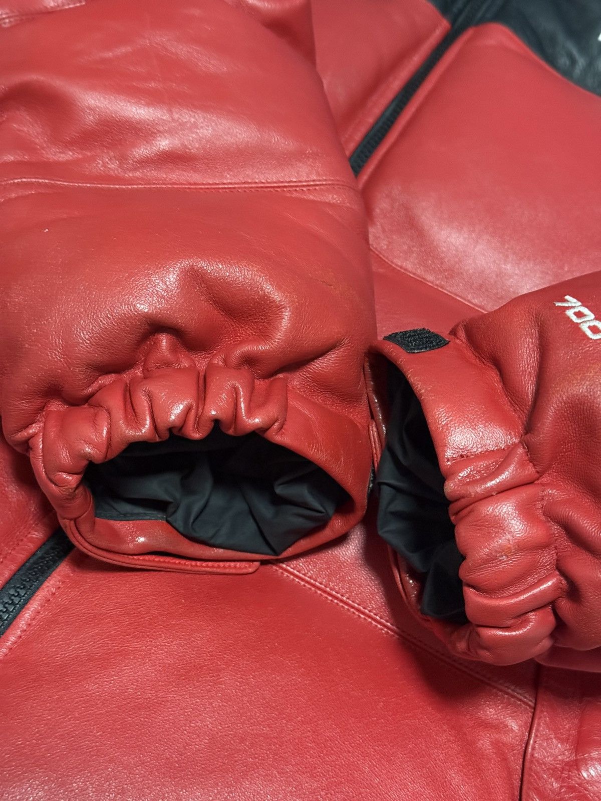 The North Face Supreme tnf the north face leather nuptse jacket red Size US M / EU 48-50 / 2 - 7 Thumbnail