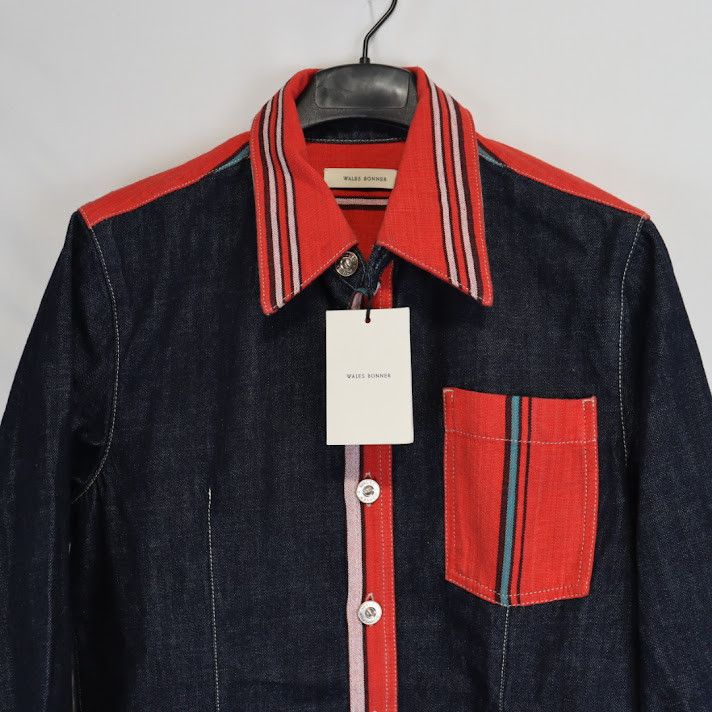 Wales Bonner o1rshd1 Cotonou Denim Shirt in Blue/Red Size US S / EU 44-46 / 1 - 3 Thumbnail
