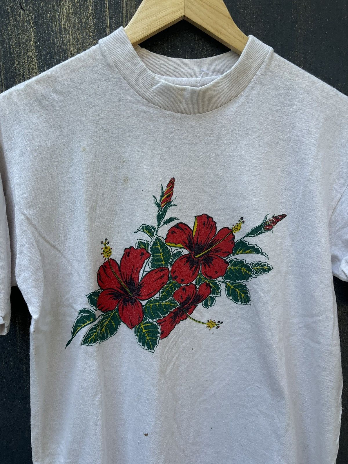 Vintage RARE! Vintage 80’s Flower Tee Art Hibiscus Size US M / EU 48-50 / 2 - 4 Thumbnail