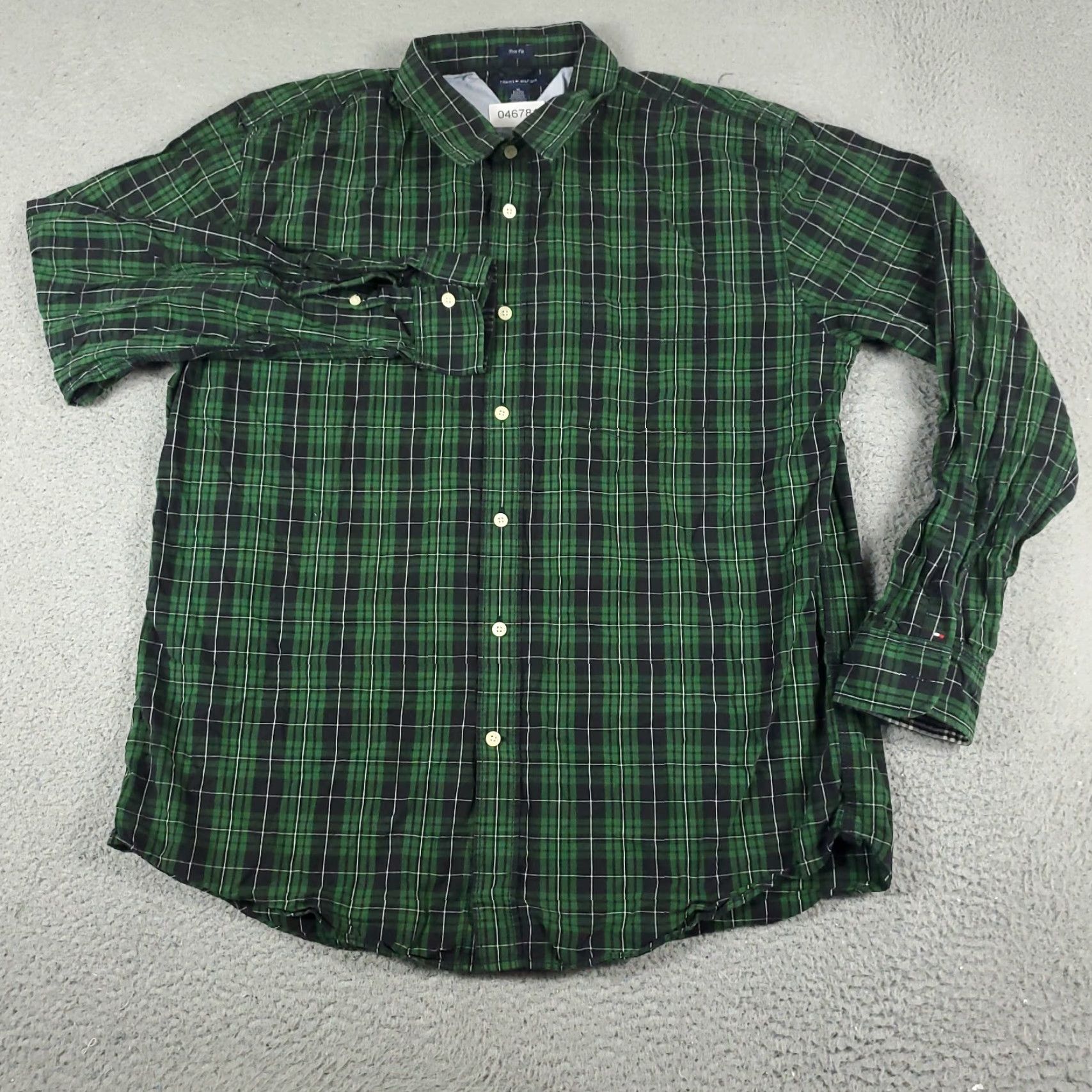 Tommy Hilfiger Tommy Hilfiger Shirt Mens XL Green Plaid Button-Up Cotton Long Sleeve Size US XL / EU 56 / 4 - 2 Thumbnail