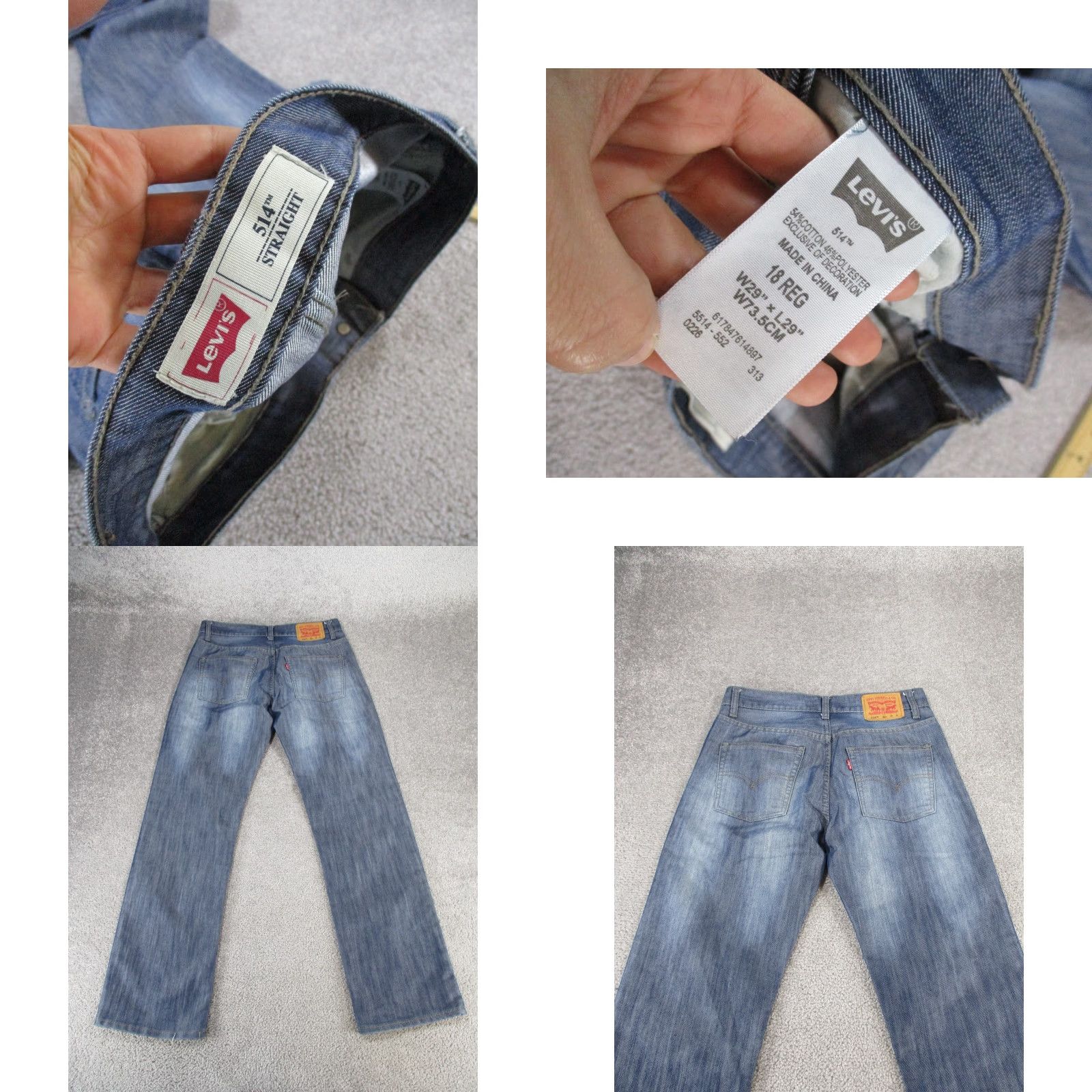 Levi's Levi's 514 Jeans Womens 18 Medium Light Wash Denim Straight Size 40" / US 18 - 8 Thumbnail