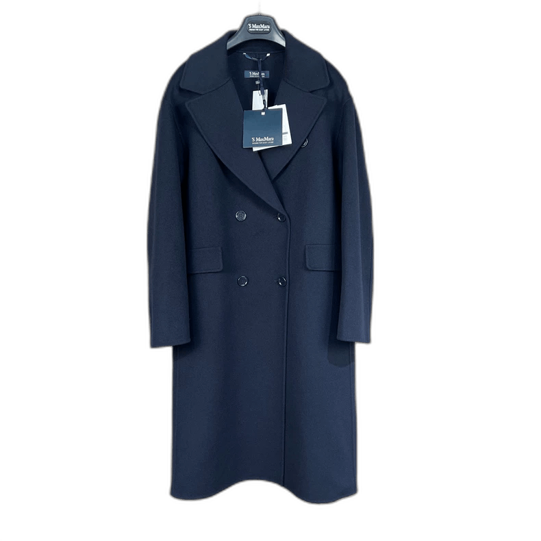 Max Mara Maxmara Navy Wool Collar Coat Size US M / EU 48-50 / 2 - 1 Thumbnail