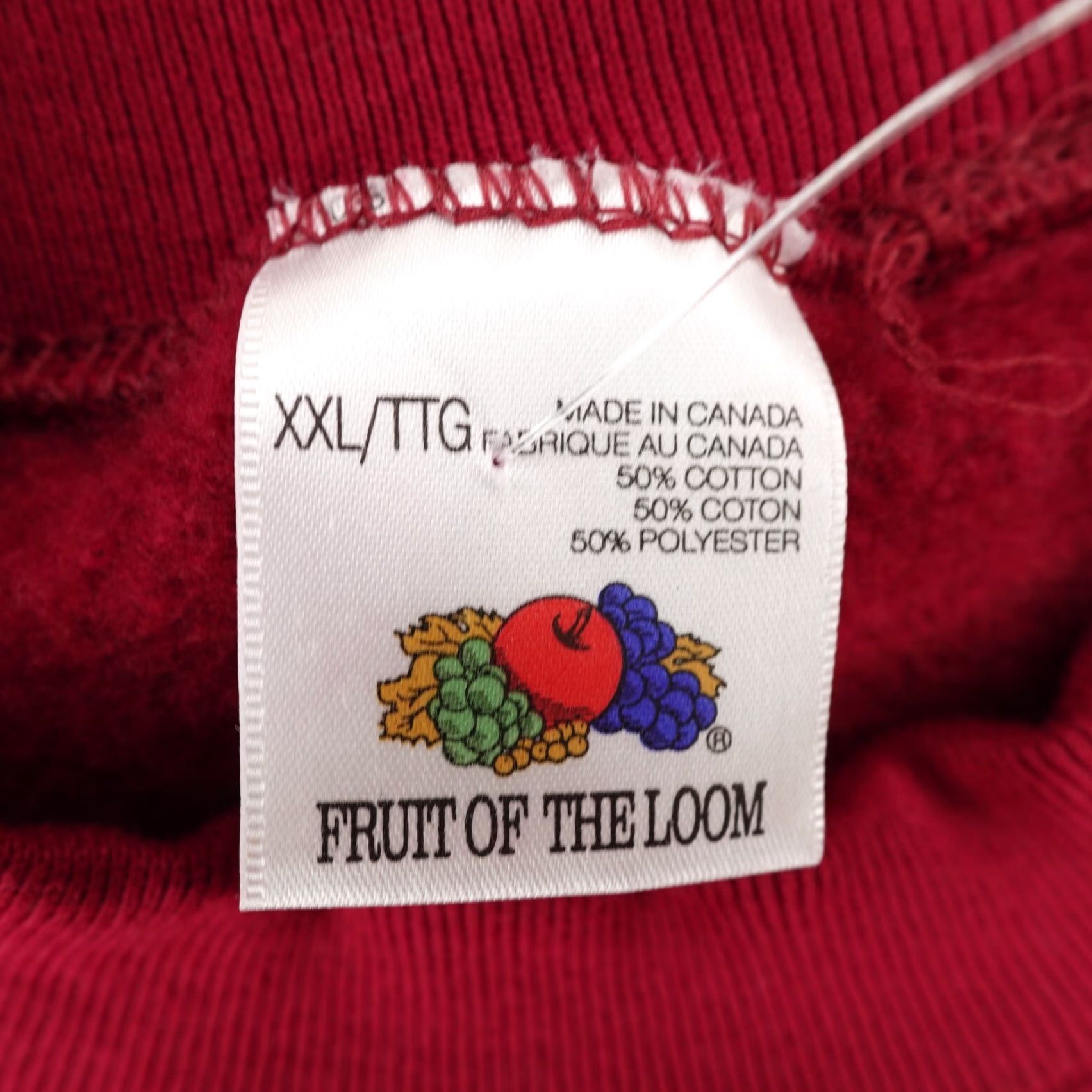 Fruit Of The Loom Vintage Burleigh Falls Ontario Sweatshirt Mens 2XL Red Crew Sweater Pullover 90s Size US XXL / EU 58 / 5 - 7 Thumbnail