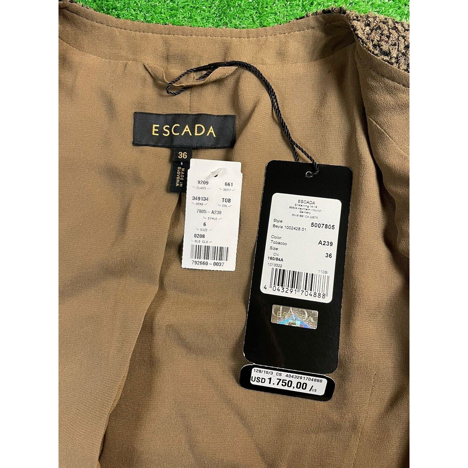 Escada NWT Vintage Escada $1750 RETAIL Beige 36 Small Jacket Top Size S / US 4 / IT 40 - 4 Thumbnail
