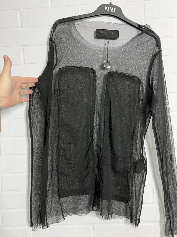 Rundholz RUNDHOLZ DIP Women's Top Blouse Mesh Black Cotton Size L Size L / US 10 / IT 46 - 3 Thumbnail