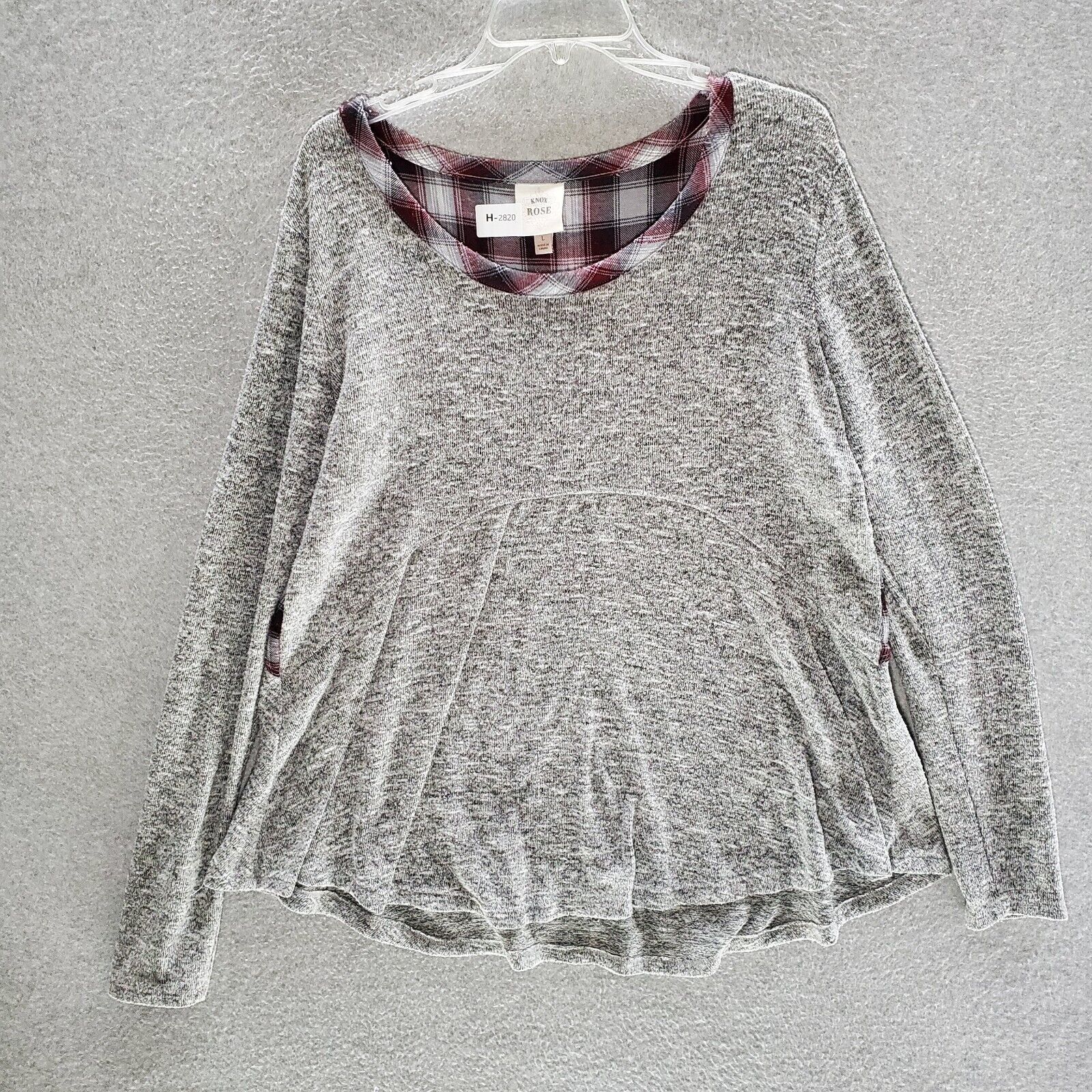Knox Rose, Sweaters, Knox Rose Pullover Sweater Womens Size Xl Gray  Polyester Long Sleeve Crew Neck