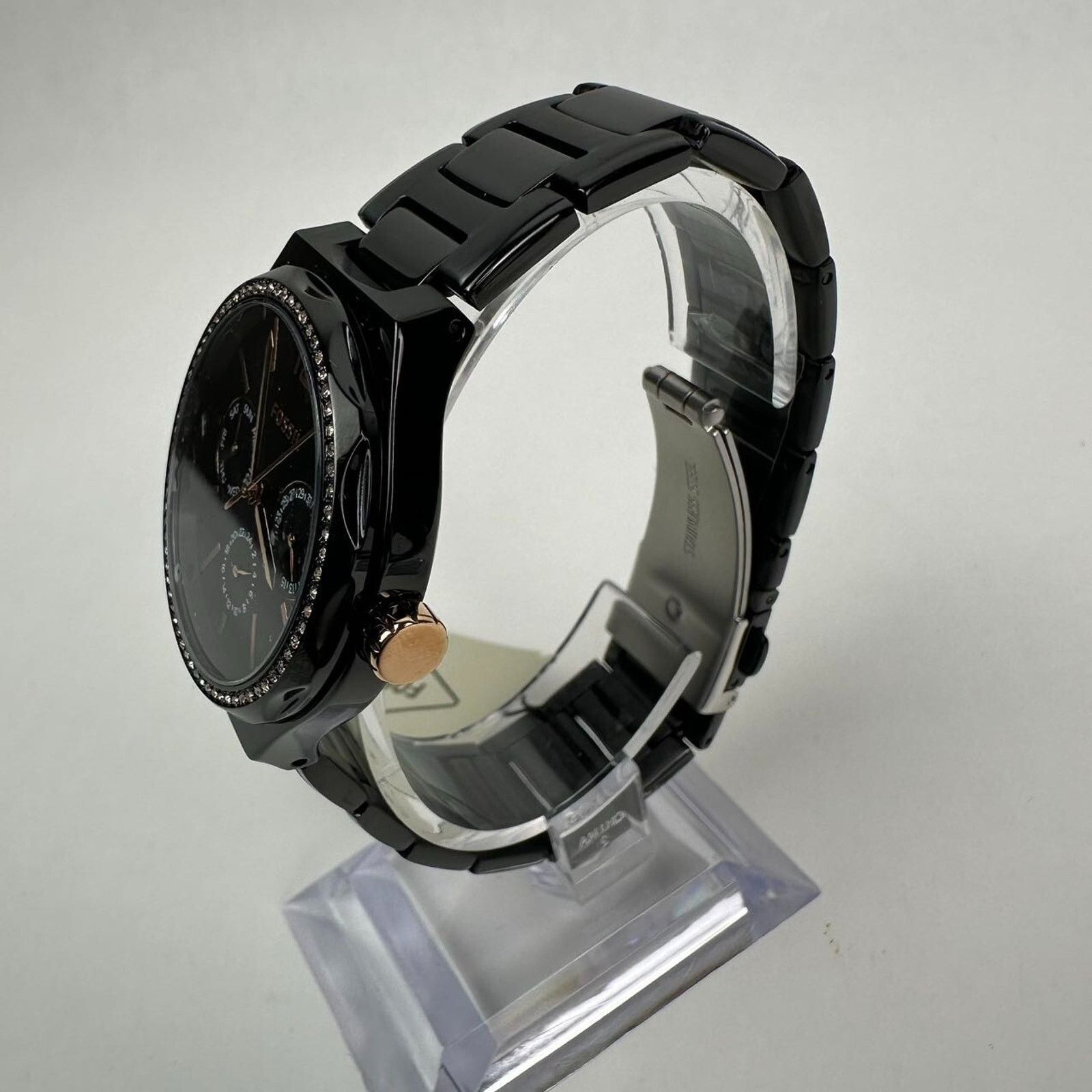 Fossil Fossil His Her Multifunction Black Rose gold Day Date Watch Size ONE SIZE - 8 Thumbnail