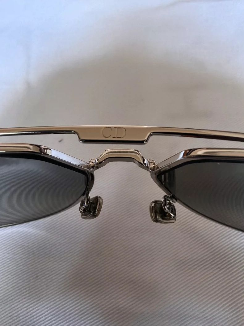 Dior Dior Sunglasses with Silver Frame and Red Accents-2506 Size ONE SIZE - 2 Thumbnail