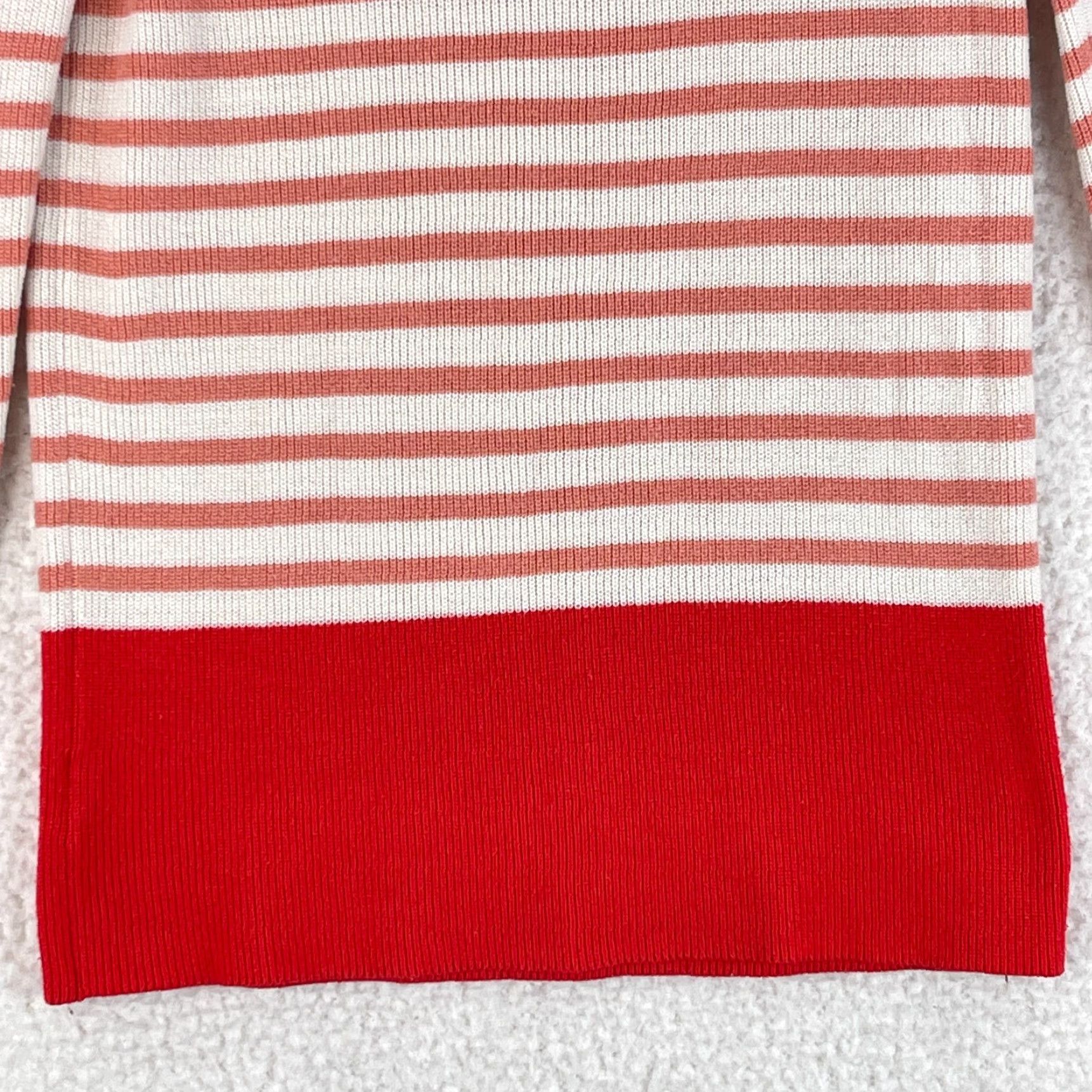 Ann Taylor Ann Taylor LOFT Orange Striped Knit Pullover Sweater Womens Crew Neck Size M Size M / US 6-8 / IT 42-44 - 5 Thumbnail