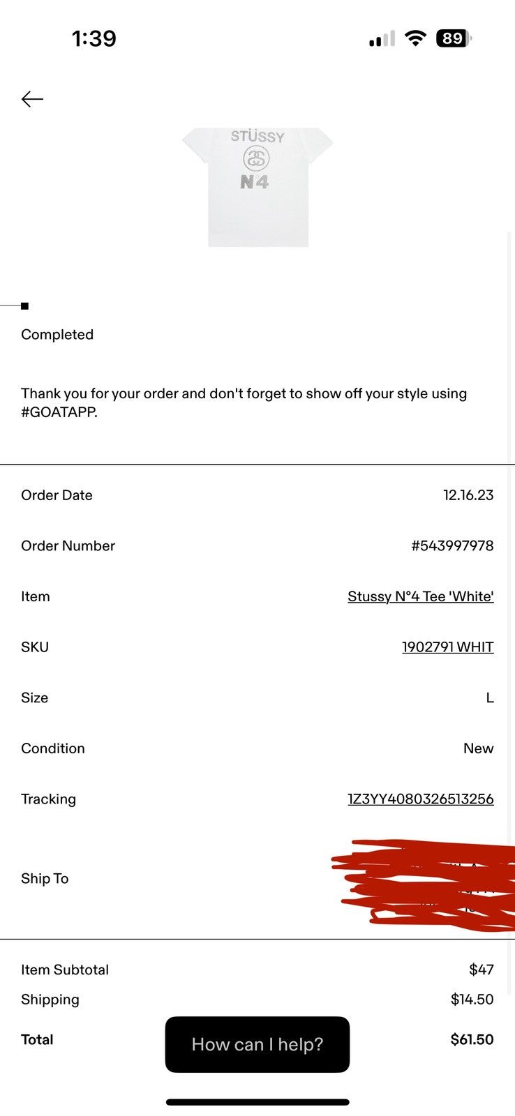 Stussy Cropped Stussy N°4 Tee Size US L / EU 52-54 / 3 - 6 Thumbnail