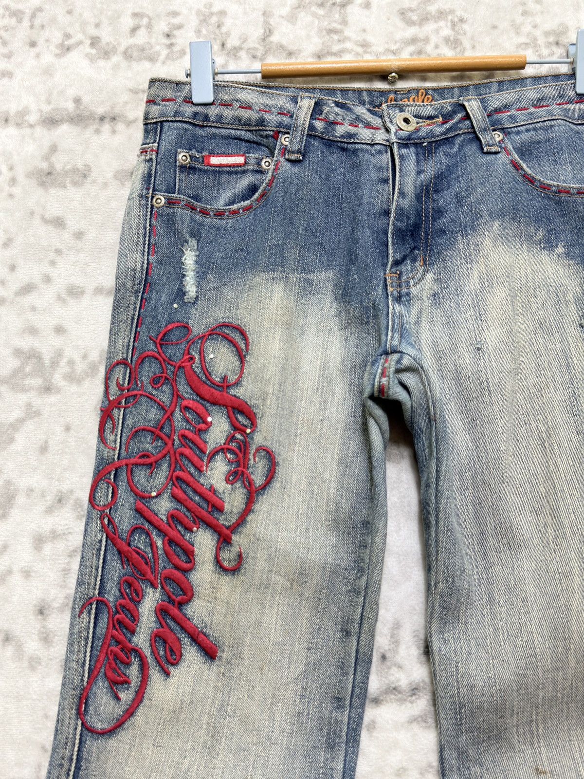 Southpole Vintage Southpole Y2K Flared Tribal Embroidery Denim Size US 29 - 4 Thumbnail