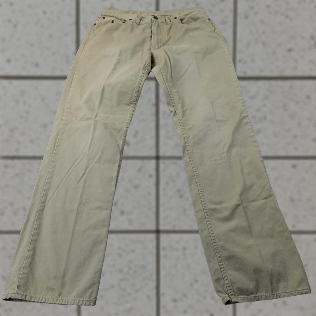 Polo Ralph Lauren Polo Ralph Lauren Jeans Mens 36X34 Beige Tan Denim Pants 650 Straight Preppy VTG Size US M / EU 48-50 / 2 - 1 Thumbnail