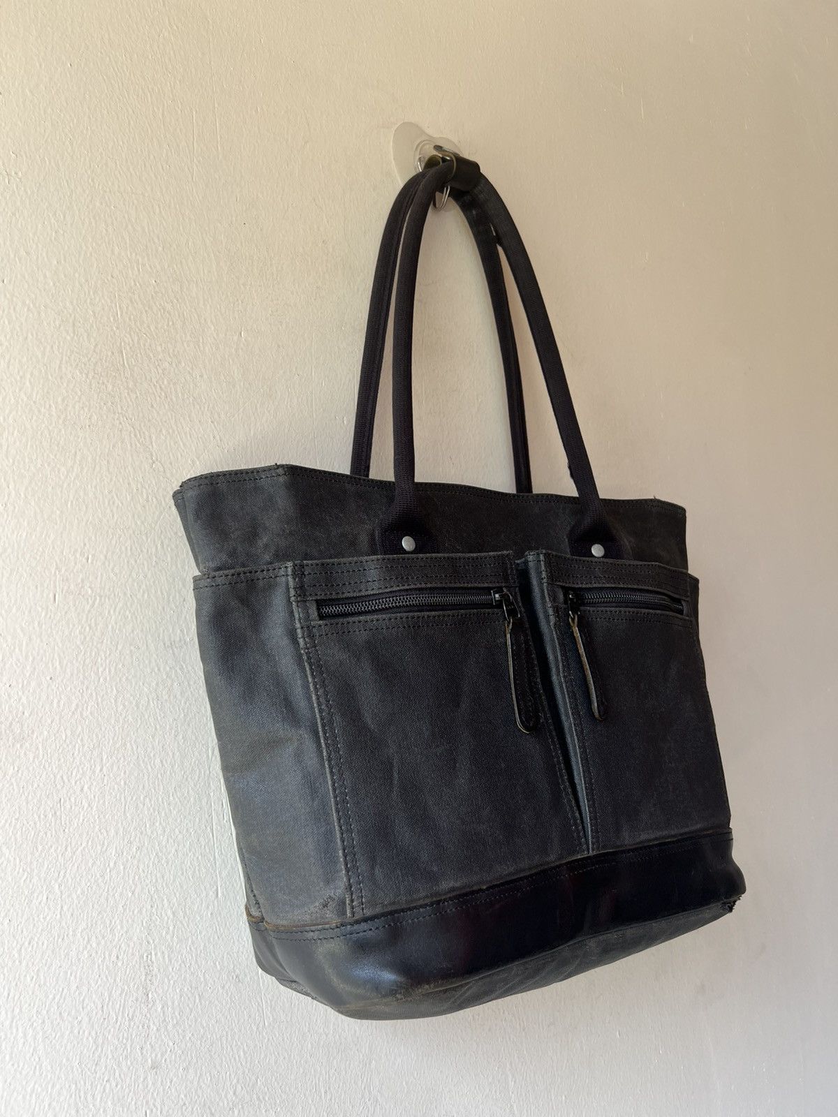 Porter Porter Yoshida Distress Faded Waxed Canvas Leather Tote Bag Size ONE SIZE - 9 Thumbnail