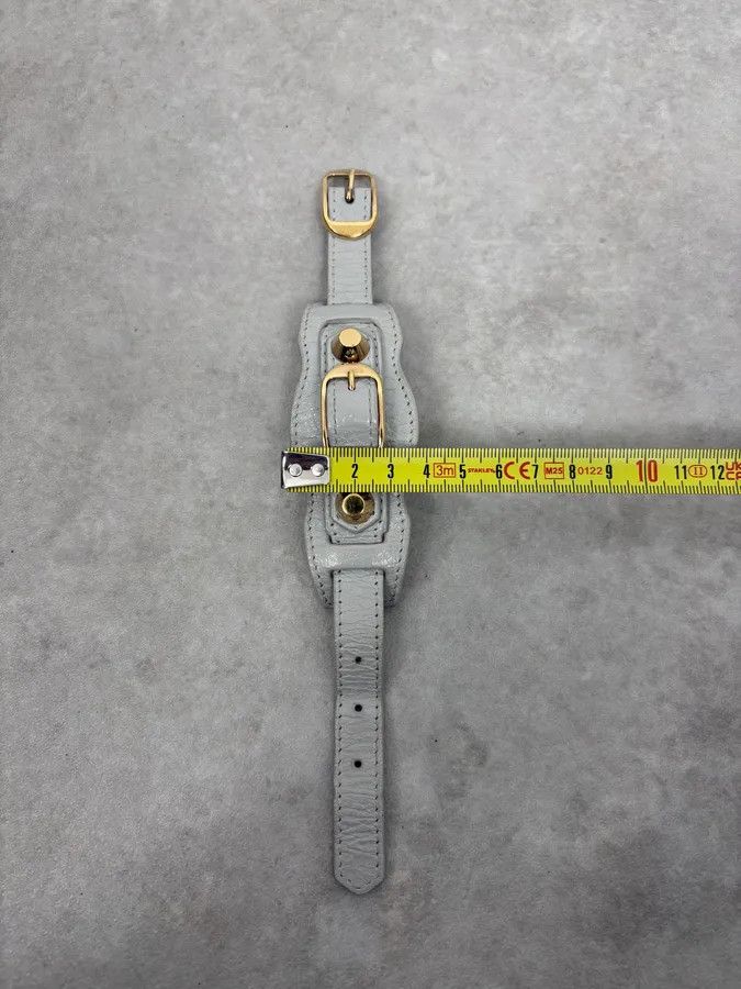 Balenciaga 2000s Balenciaga Grey Leather City Bracelet Size ONE SIZE - 8 Thumbnail