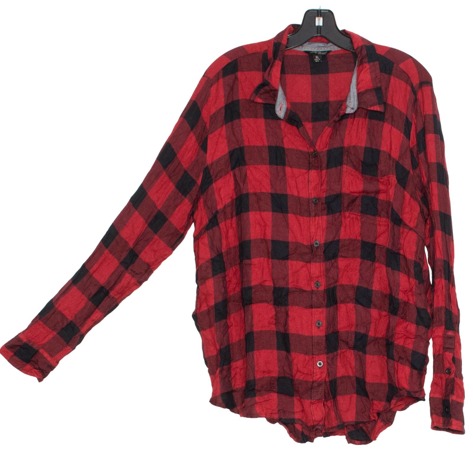 Lucky Brand Lucky Brand Top Grunge Cottage Button Buffalo Plaid Red XL Size XL / US 12-14 / IT 48-50 - 4 Thumbnail