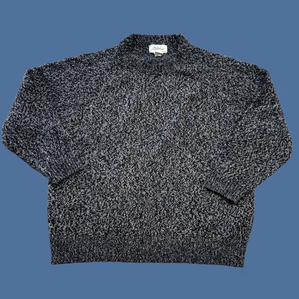 Vintage The Vermont Country Store Sweater Womens 1X Navy Blue Marled Wool Blend Crewneck Pullover Knit Winter New England Size XL / US 12-14 / IT 48-50 - 1 Thumbnail