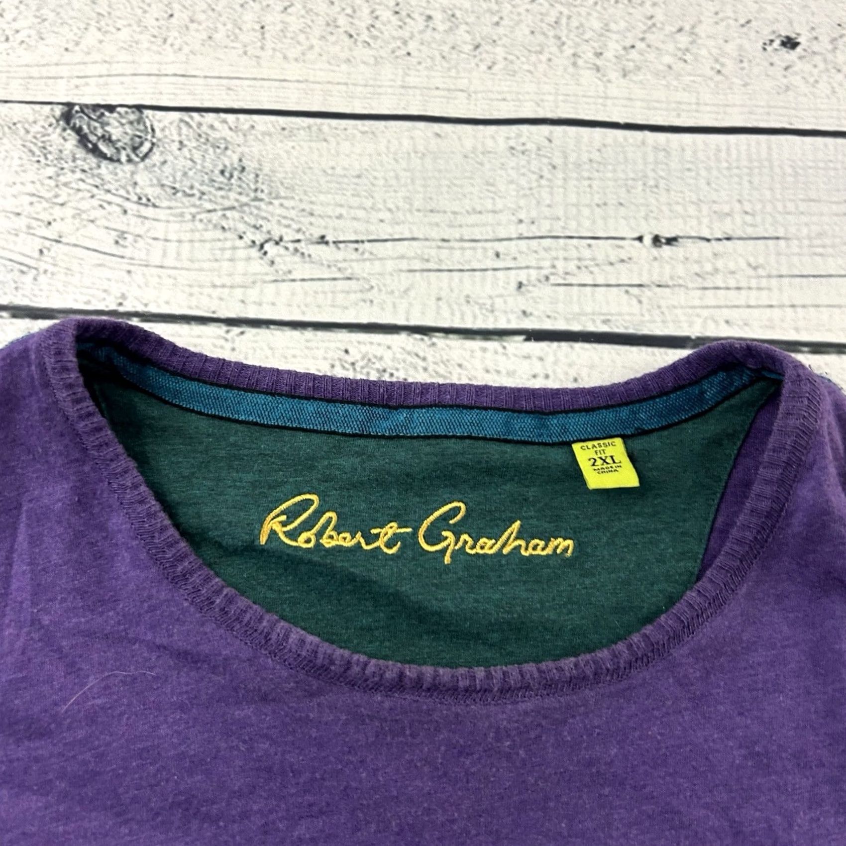 Robert Graham Robert Graham Classic Fit Long Sleeve Shirt Mens 2XL Solid Purple Shirt Size US XXL / EU 58 / 5 - 2 Thumbnail
