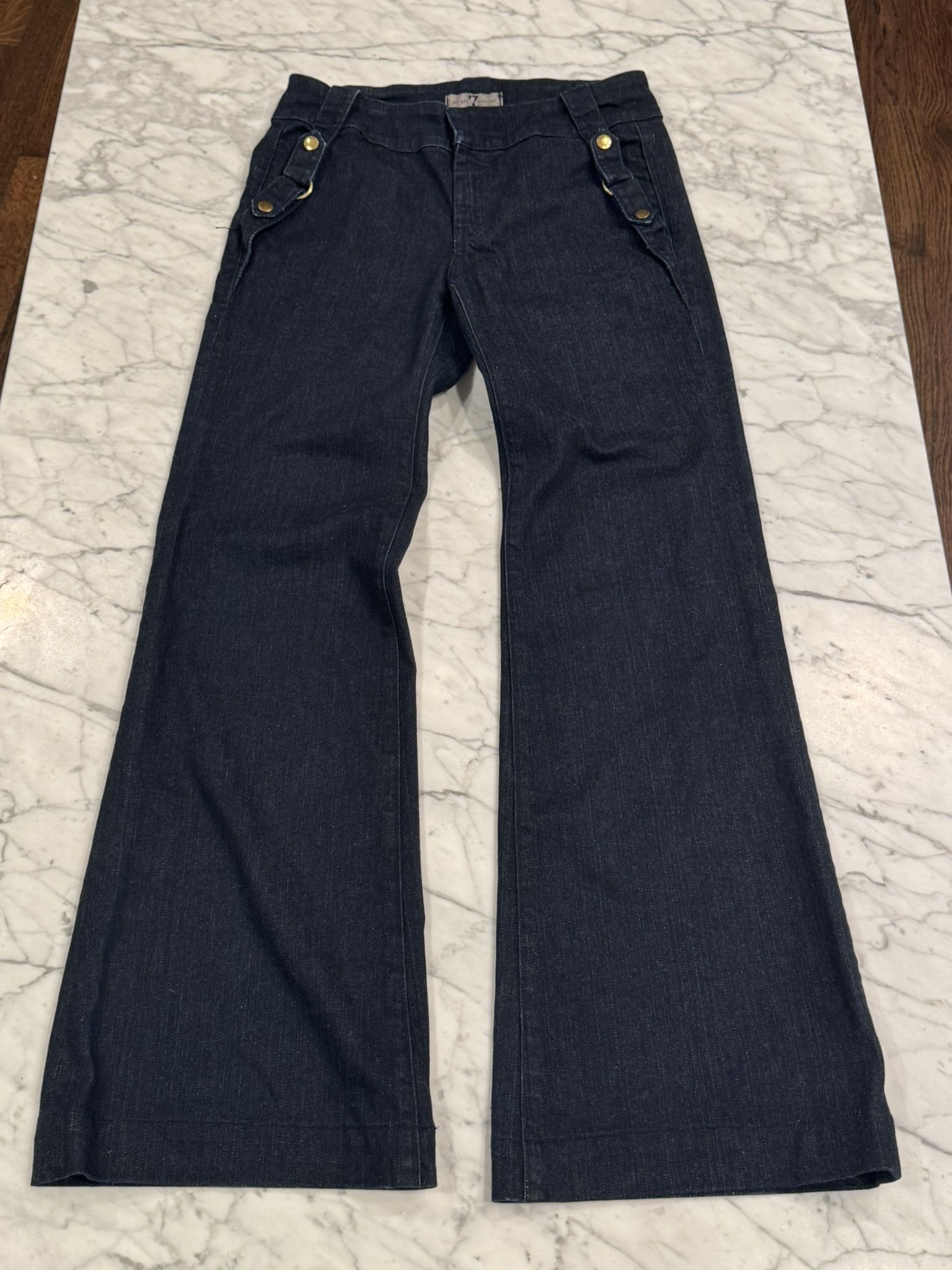 7 For All Mankind 7 For all Mankind Flared Denim With Straps Size 28" / US 6 / IT 42 - 1 Thumbnail
