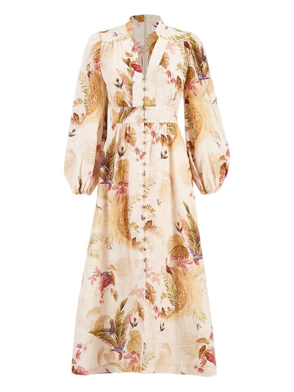 ワンピース ZIMMERMANN ASCENSION LINEN LONG DRESS ZIMMERMANN Ascension printed linen midi dress | NET-A-PORTER