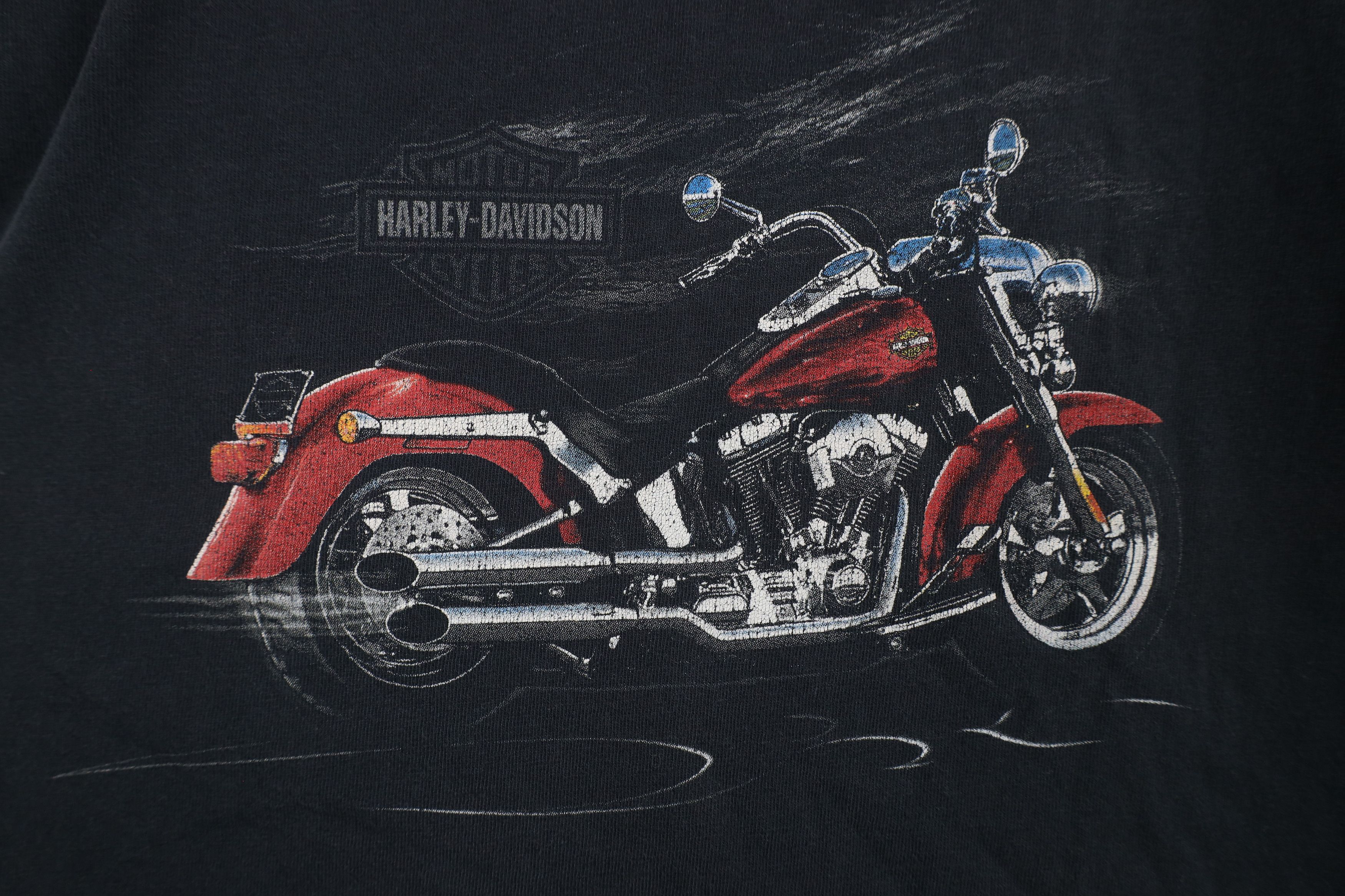 Harley Davidson × Vintage Vintage Y2K 2004 Harley Davidson Tribal Fire Flames T-Shirt Size US XL / EU 56 / 4 - 4 Thumbnail