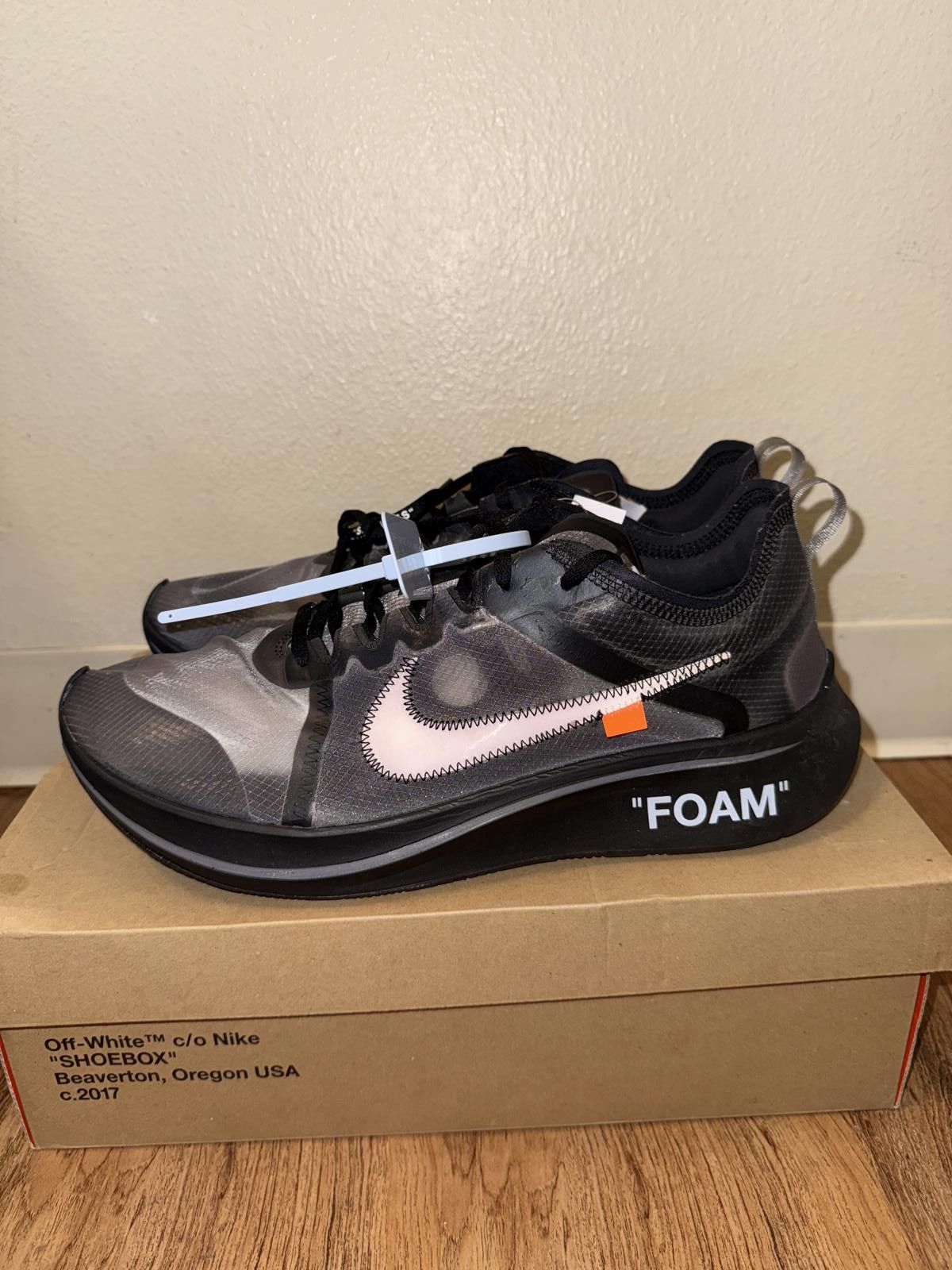 Nike Nike Zoom Fly Off-White Black Silver Size US 15 / EU 48 - 3 Thumbnail
