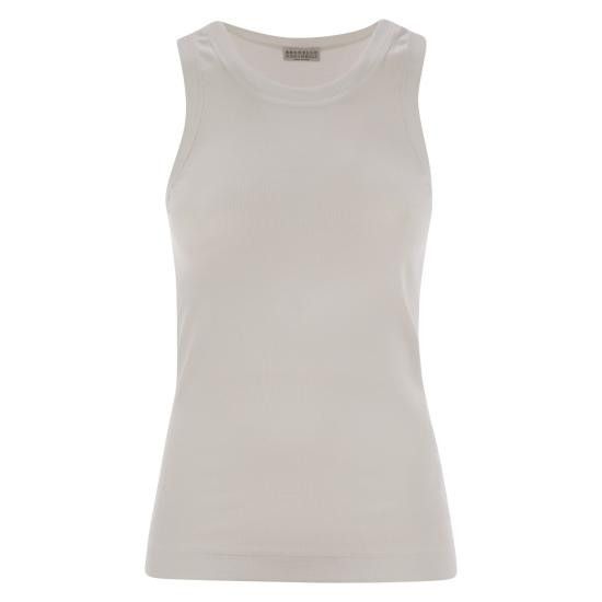 Brunello Cucinelli BRUNELLO CUCINELLI Women Tops M0TC8FX230 WHITE Size L / US 10 / IT 46 - 1 Thumbnail