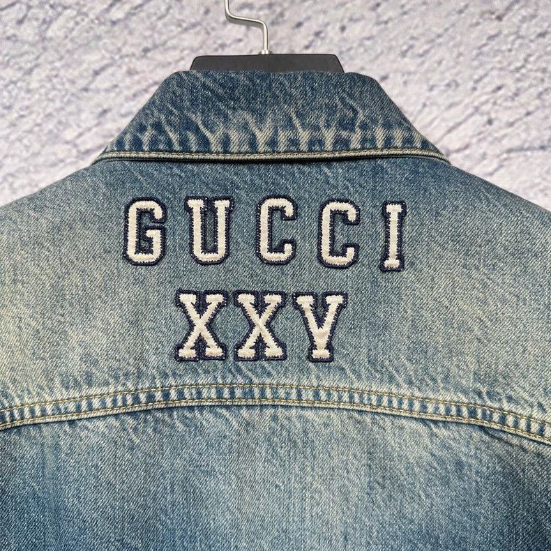 Gucci GucciSS23 Letter Printed Single-breasted Denim Jacket 2503- Size US XXS / EU 40 - 3 Thumbnail