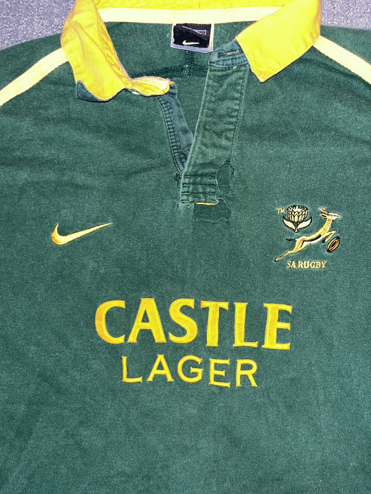 Nike × Vintage Nike South Africa Rugby Jersey Shirt Mens Green 2001/2002 Size US XL / EU 56 / 4 - 3 Thumbnail