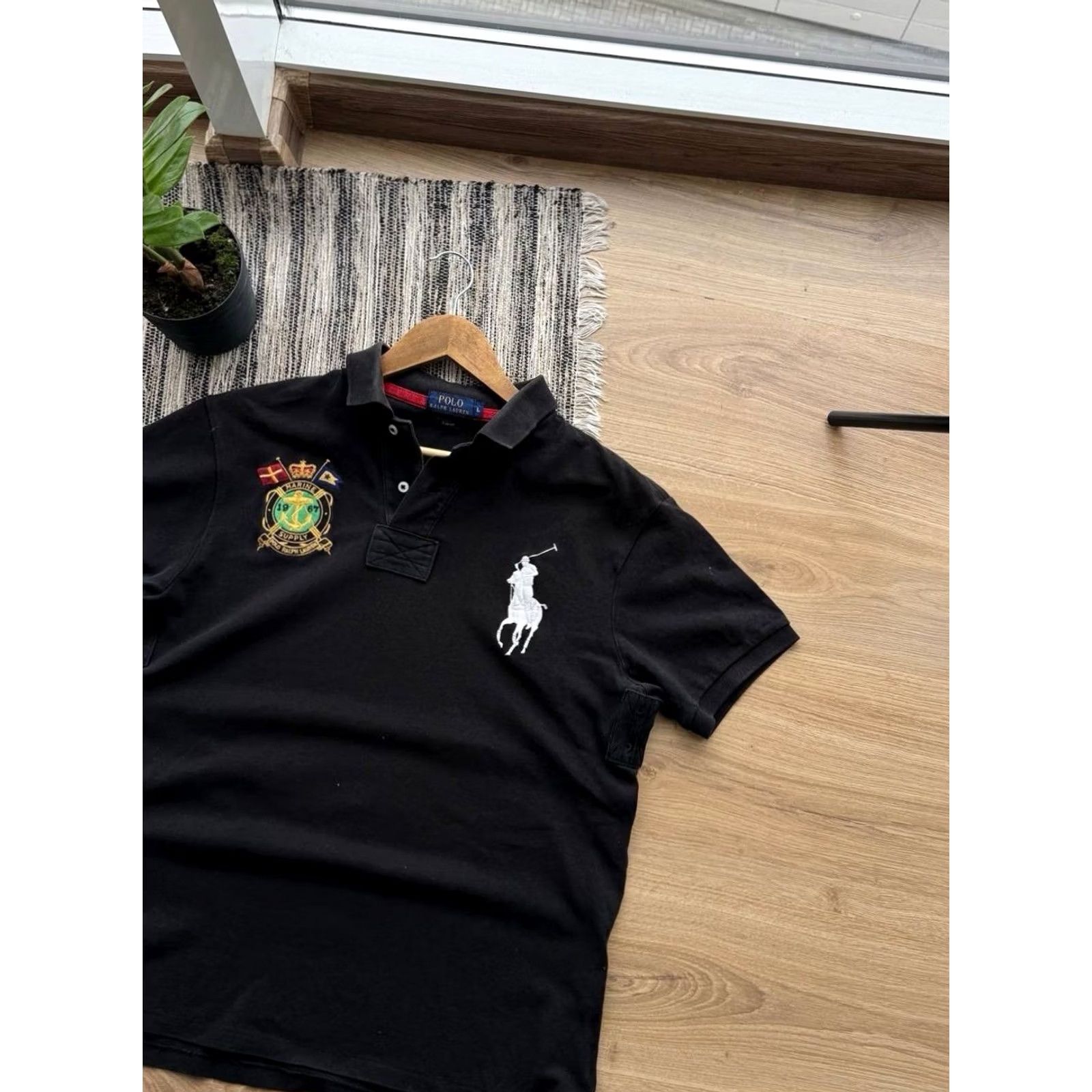 Polo Ralph Lauren VINTAGE Polo Ralph Lauren Big Pony Marine Supply Polo T Shirt Mens L Black 90s City Classic Retro USA College LoungWear Size US L / EU 52-54 / 3 - 2 Thumbnail