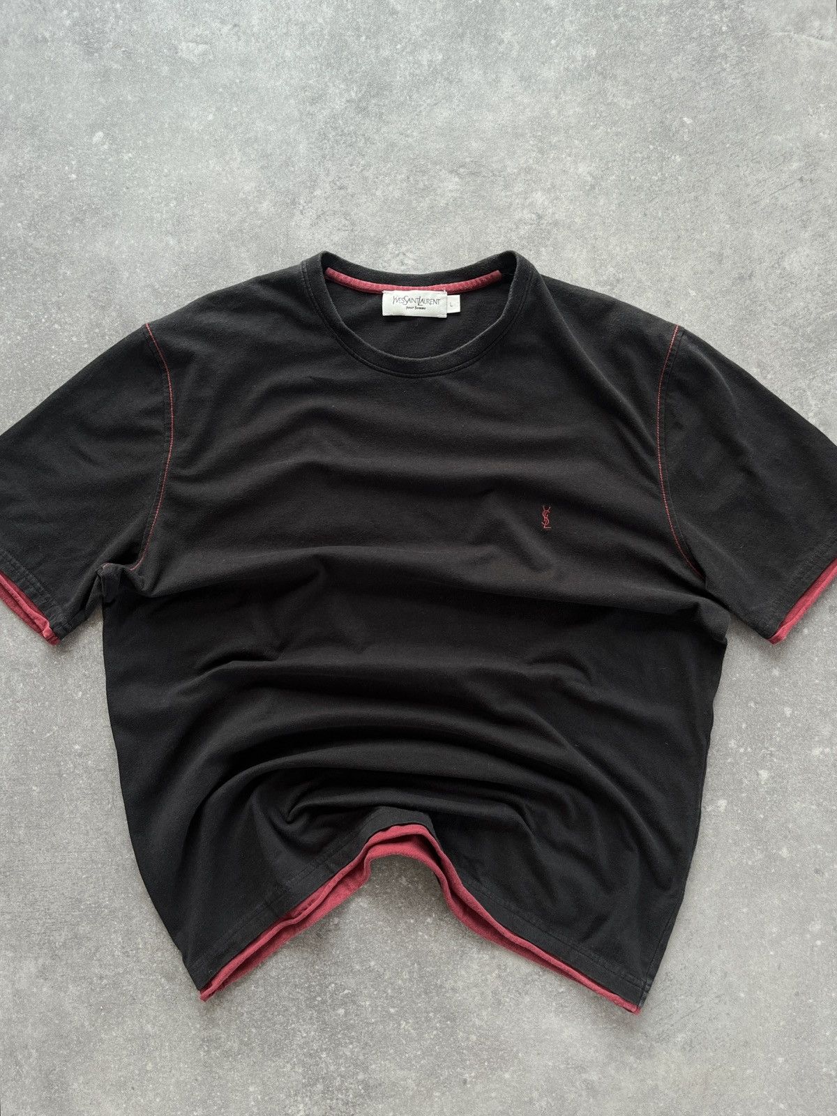 Yves Saint Laurent Vintage Yves Saint Laurent Black T-Shirt YSL Paris France Size US M / EU 48-50 / 2 - 2 Thumbnail