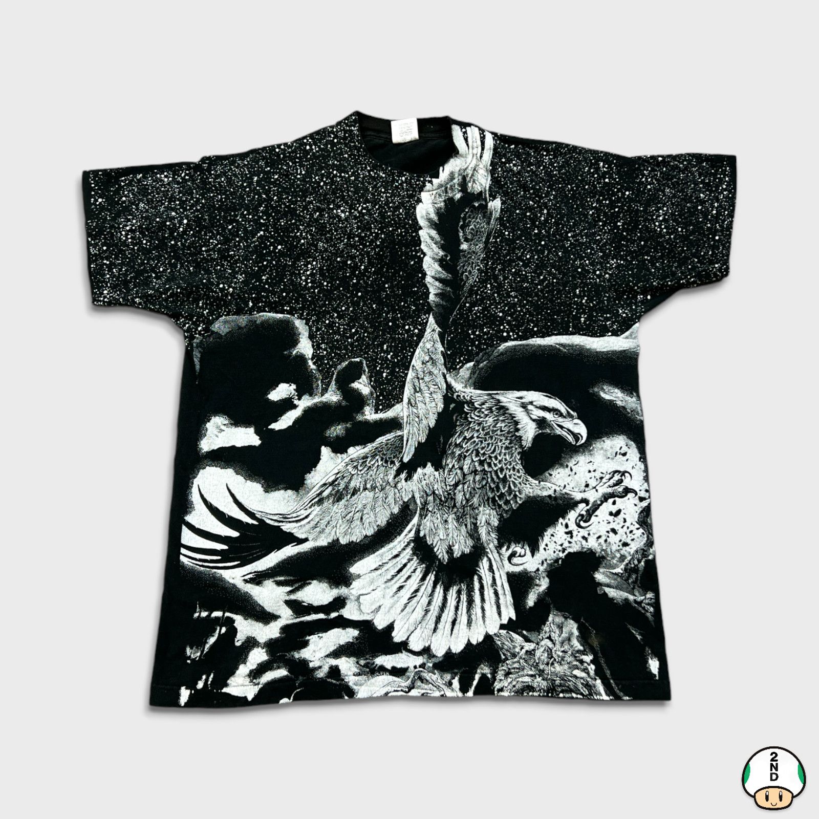 Fruit Of The Loom × Vintage Vintage 1993 Flying Eagle T Shirt XL AOP Single Stitched Tee Size US XL / EU 56 / 4 - 1 Thumbnail