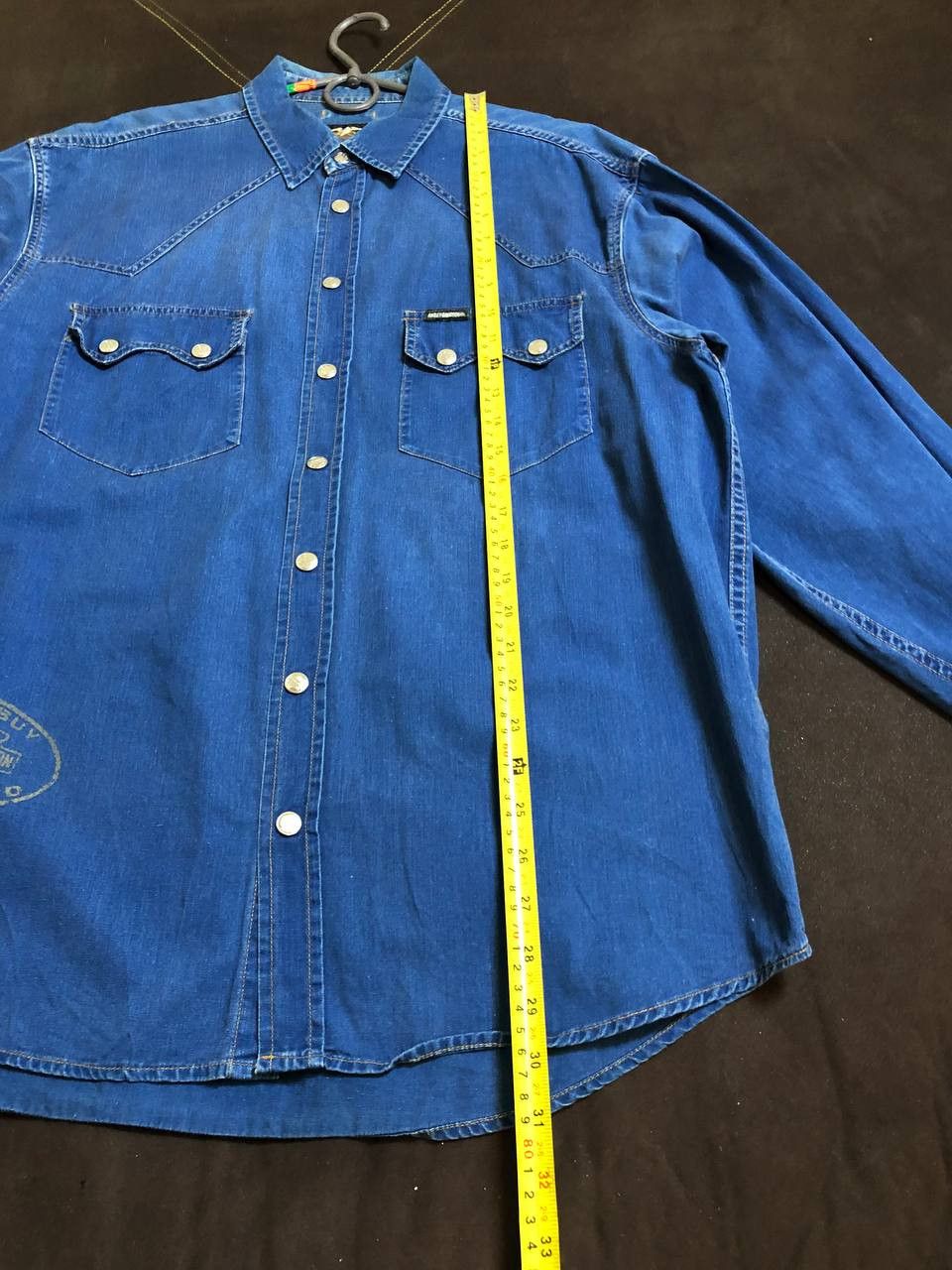 Harley Davidson Harley Davidson Men's Long Sleeve Blue Cotton Shirt Size US XL / EU 56 / 4 - 11 Thumbnail