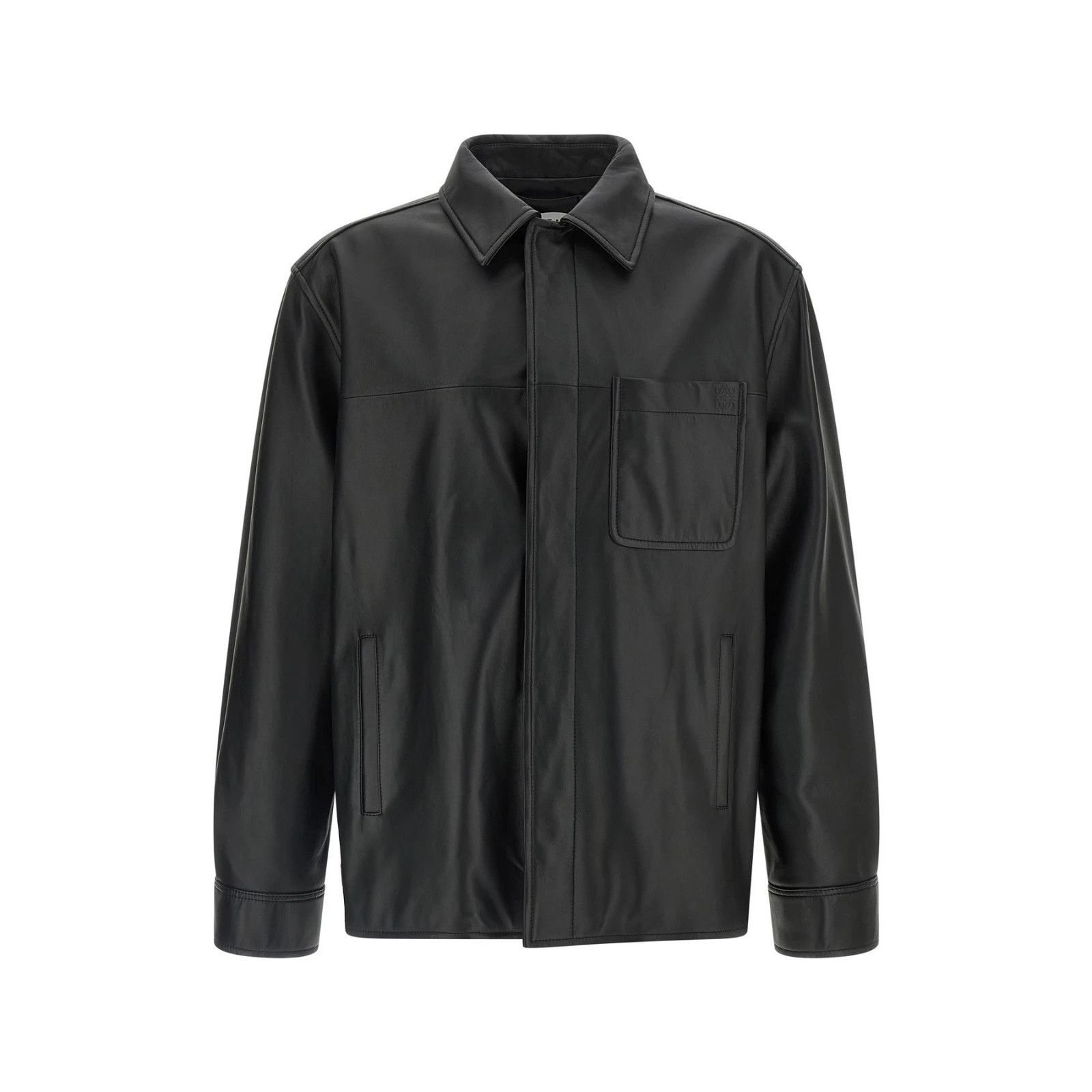 Loewe LOEWE Black Leather Overshirt New & Authentic (Men's size:L; Size US L / EU 52-54 / 3 - 1 Thumbnail