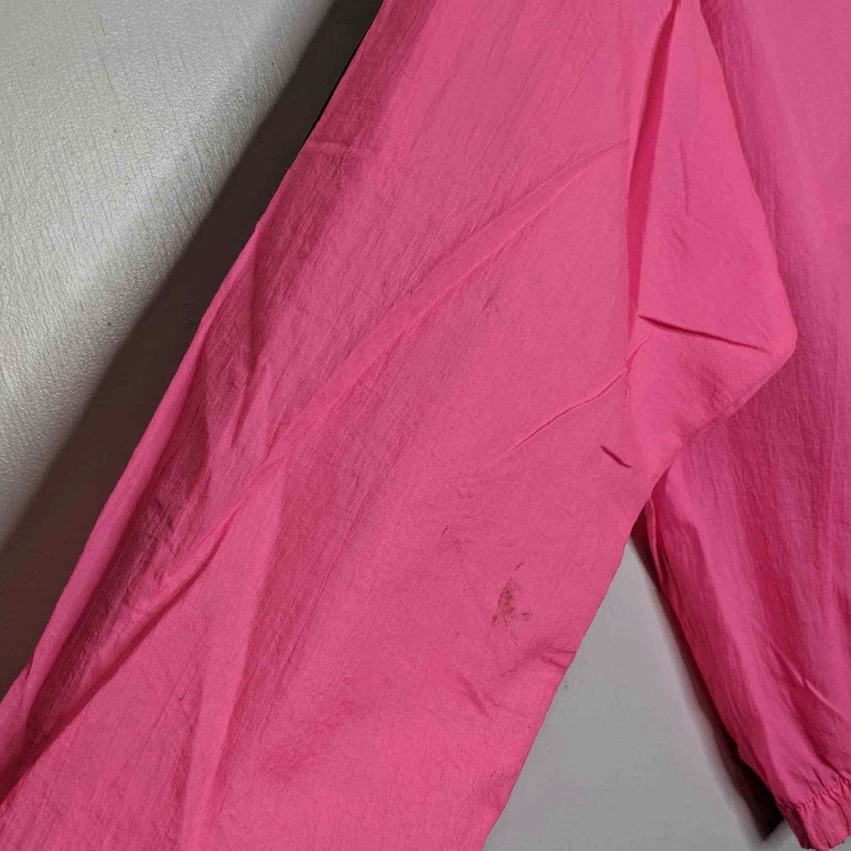Pinko VINTAGE Windbreaker M/L Black Pink Neon Zip Windbreaker Unisex Adults M/L 90s Concert Track Court Shirt Size M / US 6-8 / IT 42-44 - 6 Thumbnail