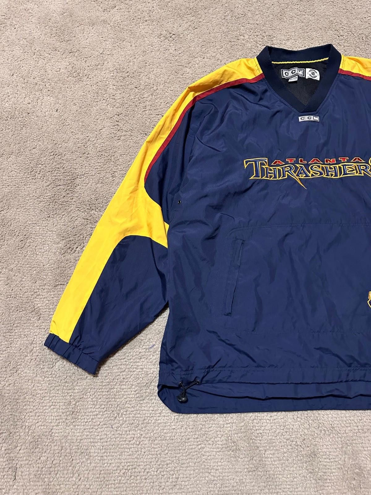 Ccm VTG CCM NHL ATLANTA THRASHERS MEN'S PULLOVER WINDBREAKER XXL Size ONE SIZE - 2 Thumbnail