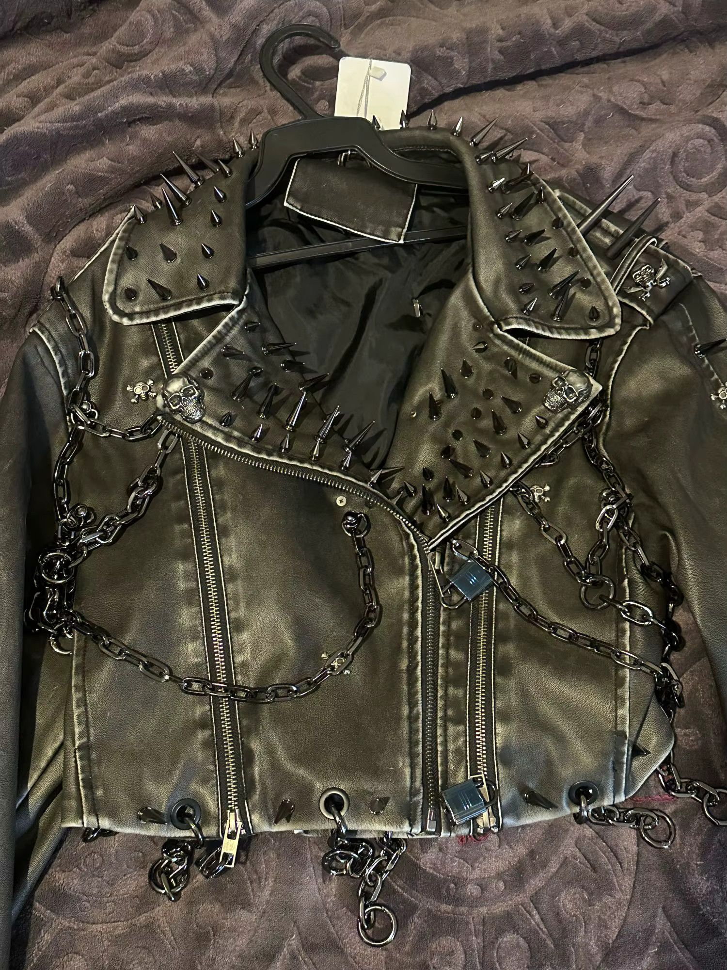 Gothic Leather vintage Skull Jacket