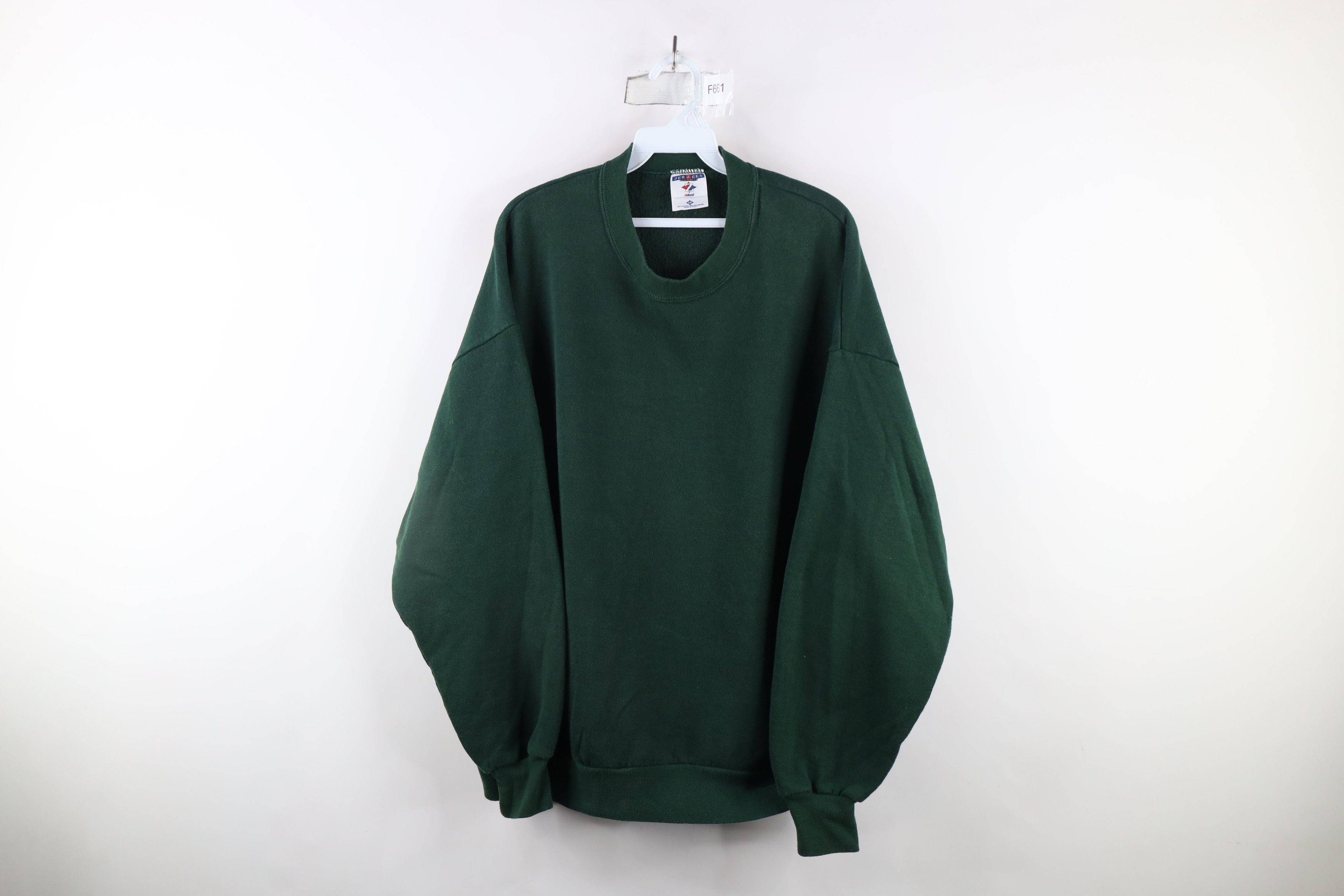Vintage Vintage 90s Streetwear Crewneck Sweatshirt Hunter Green USA Size US XXL / EU 58 / 5 - 1 Thumbnail