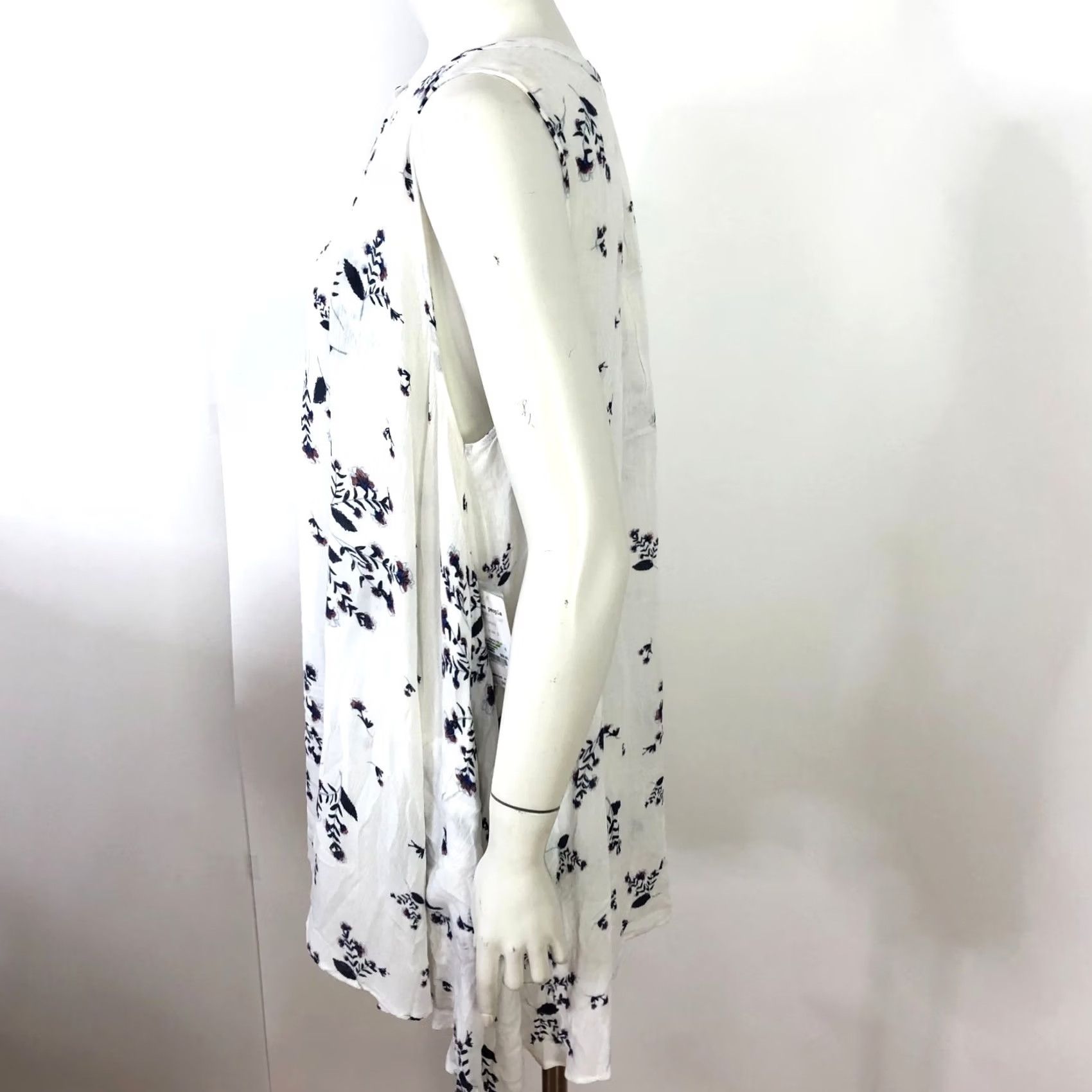 Free People Free People Small White Blue Boho Flowy Pullover Top Blouse NEW With DEFECT Size S / US 4 / IT 40 - 2 Thumbnail