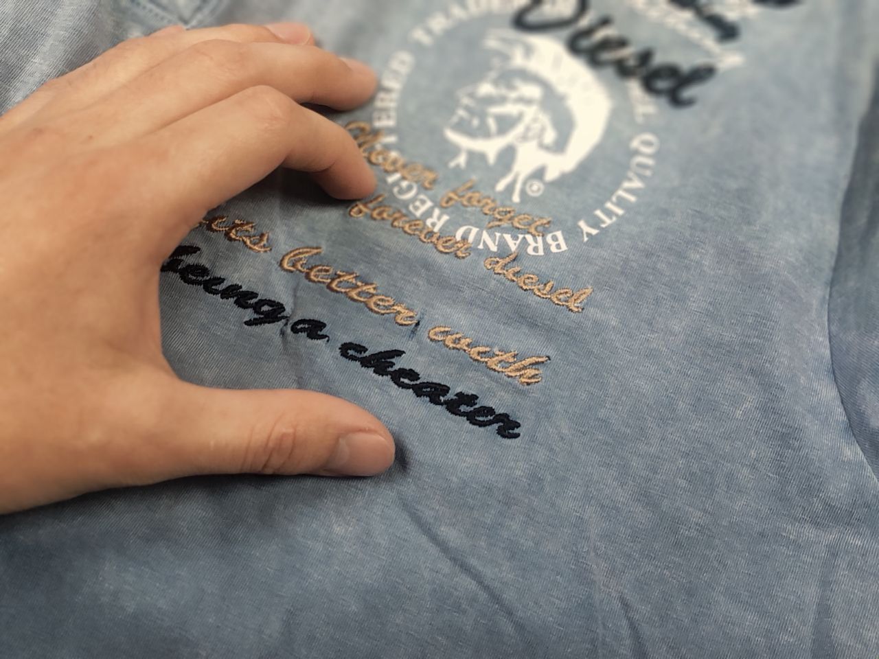 Diesel Vintage Y2K Diesel Overprint Gradient Logo Polo T shirt Size US XL / EU 56 / 4 - 10 Thumbnail